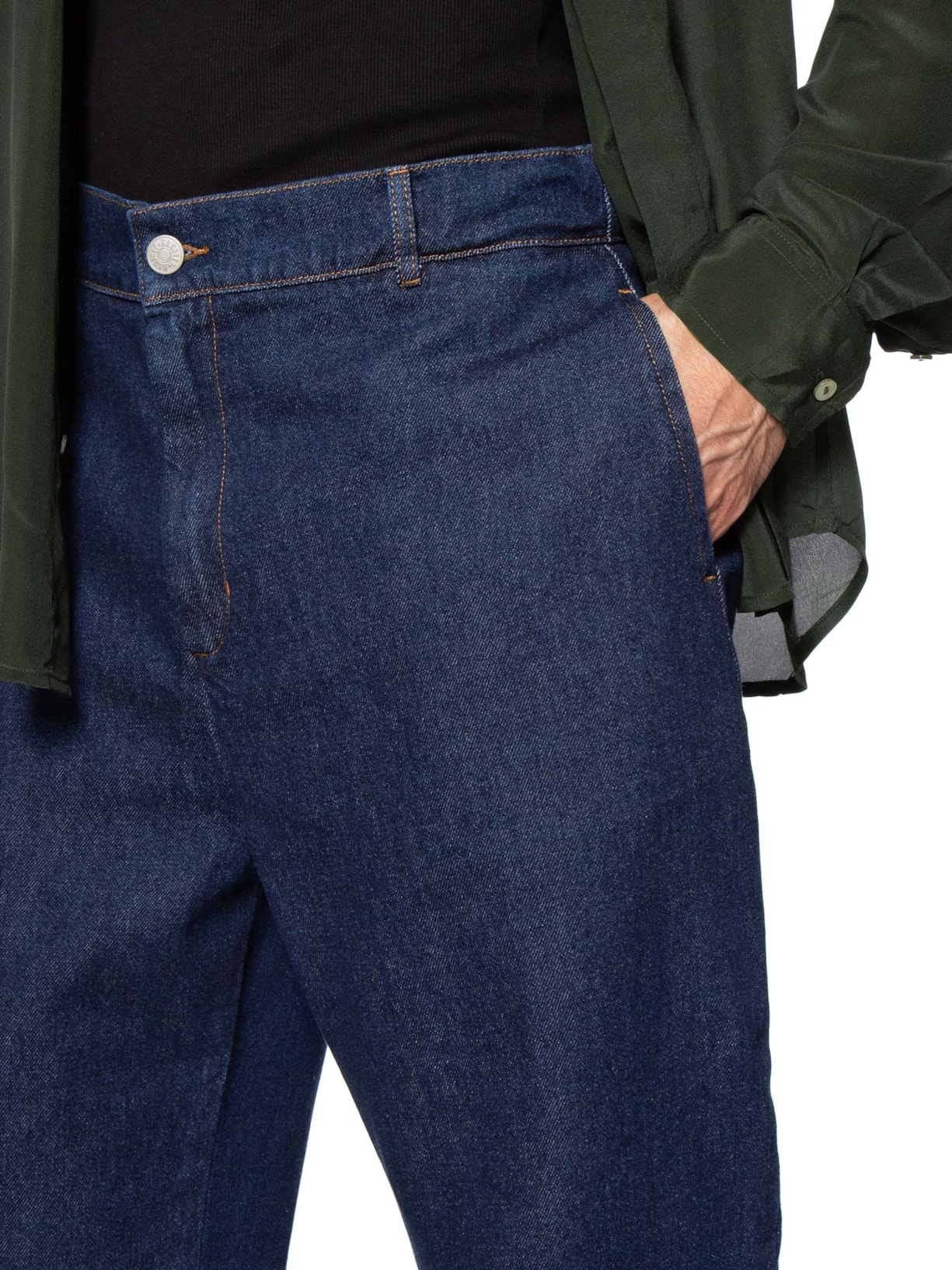 Calça Masculina Abaulada Jeans Escuro Azul Handred