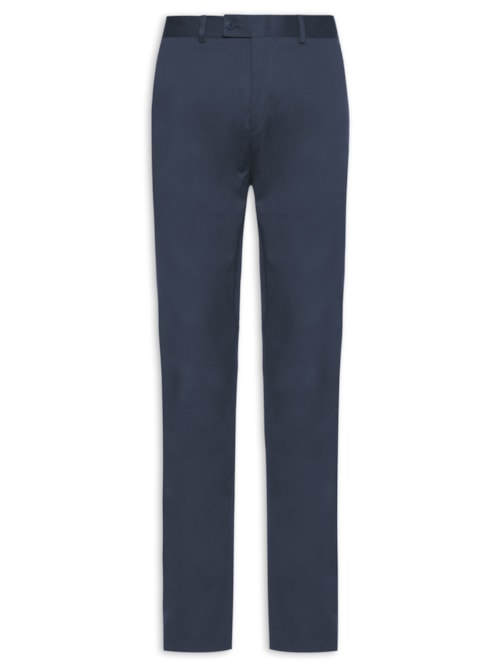 Calça Masculina Alfaiataria Algodão Elastano - Azul