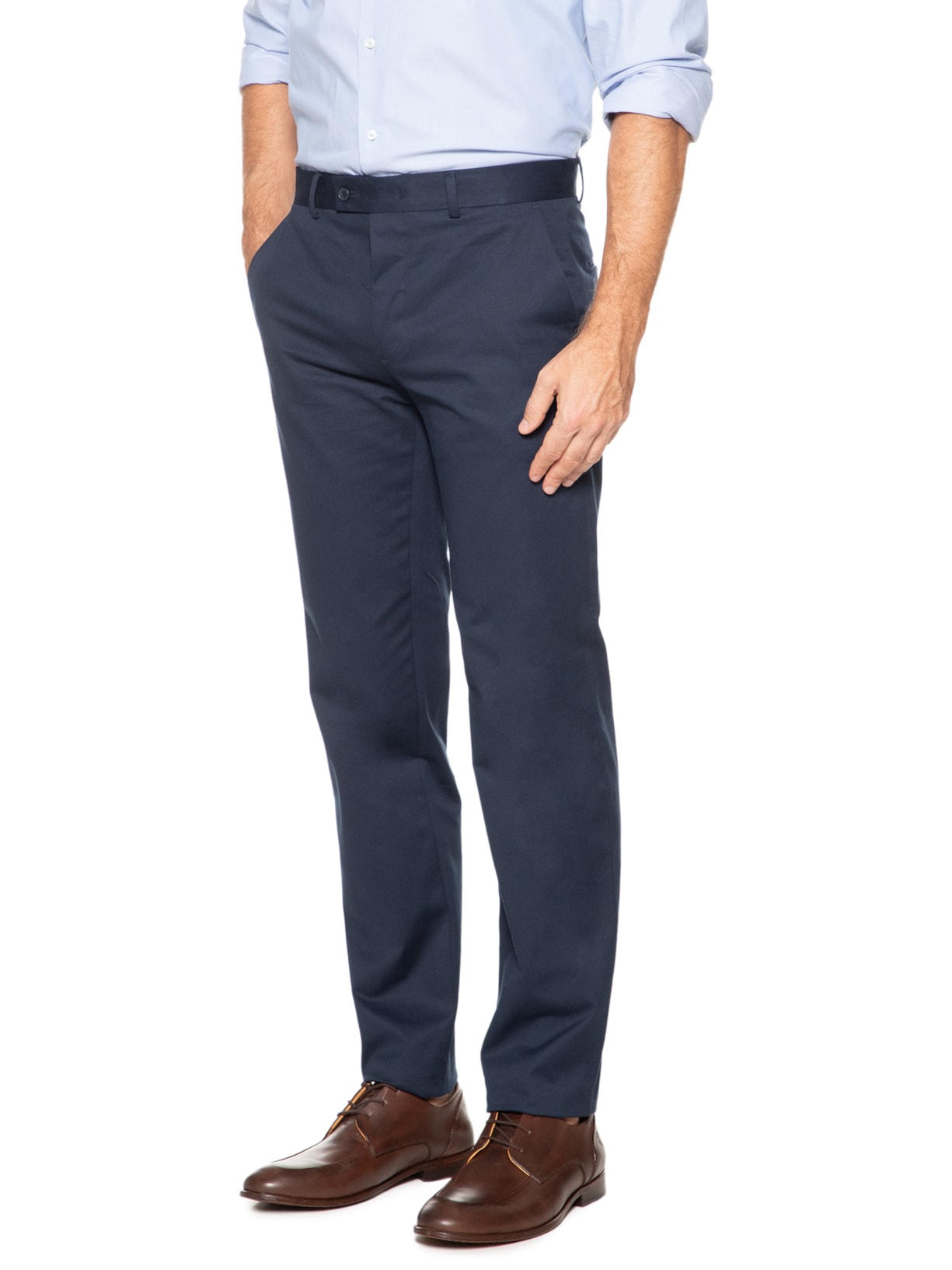 Calça Masculina Alfaiataria Algodão Elastano Azul Paramount Alfaiataria