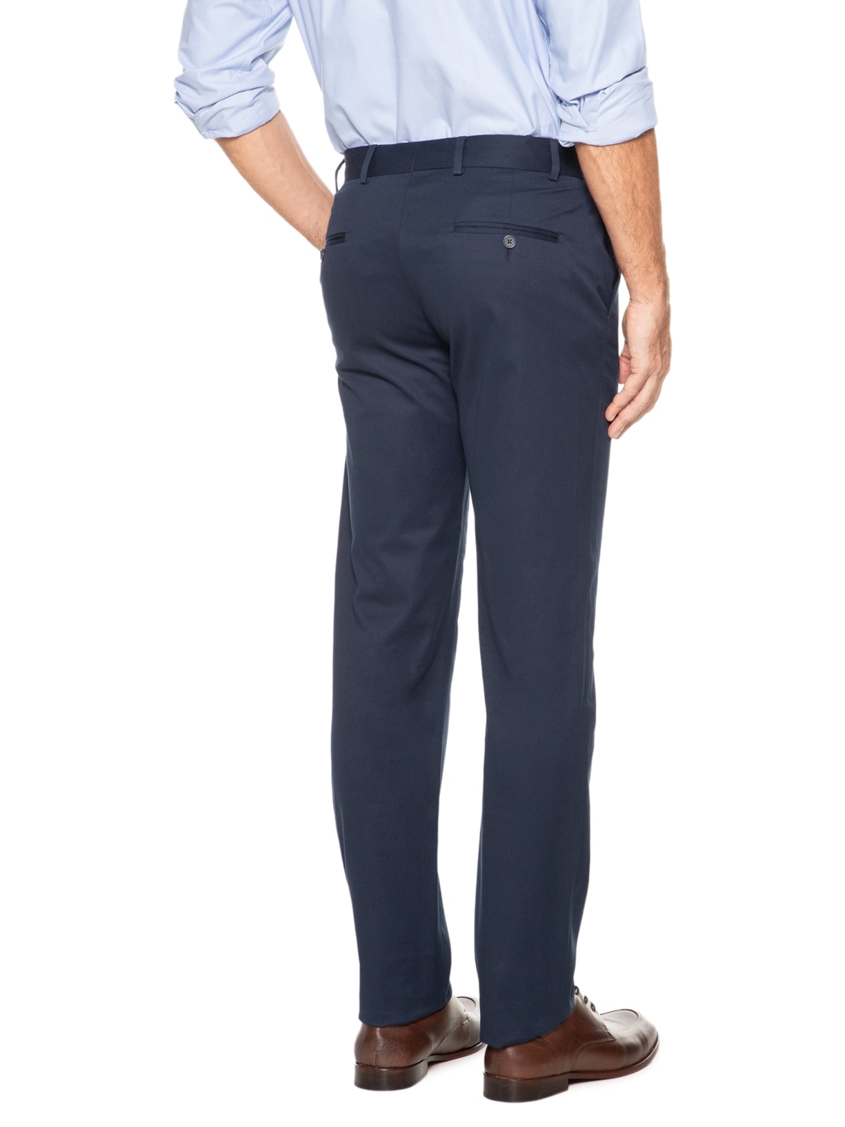 Calça Masculina Alfaiataria Algodão Elastano Azul Paramount Alfaiataria