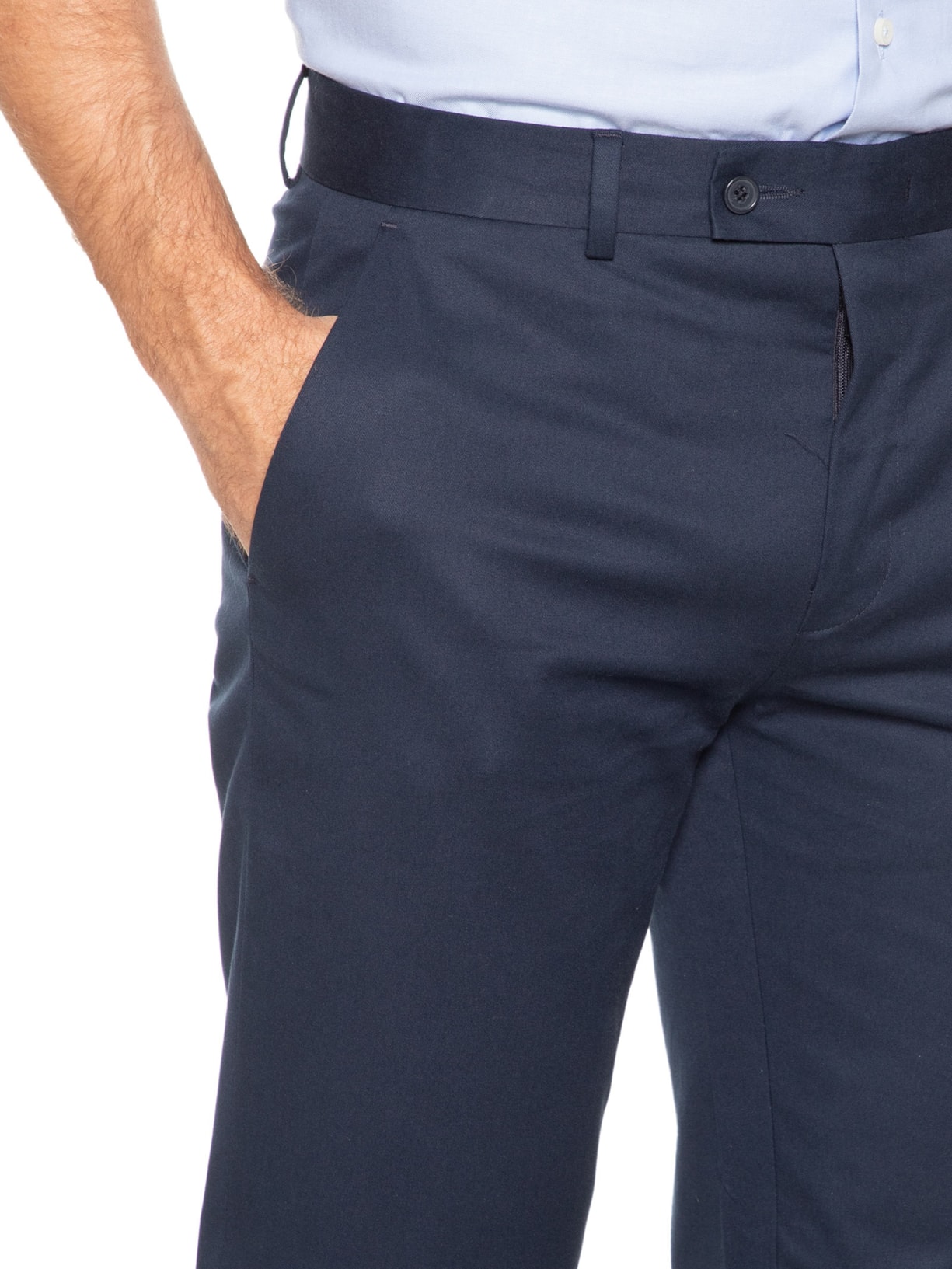 Calça Masculina Alfaiataria Algodão Elastano Azul Paramount Alfaiataria