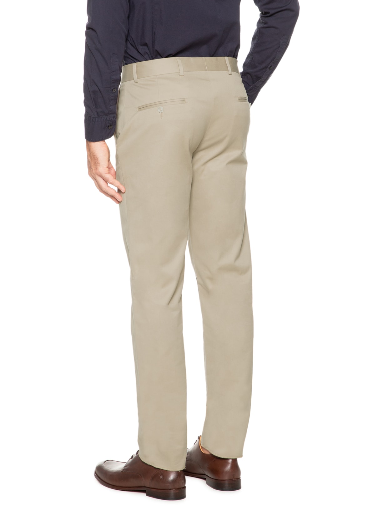 Calça Masculina Alfaiataria Algodão Elastano Bege Paramount Alfaiataria