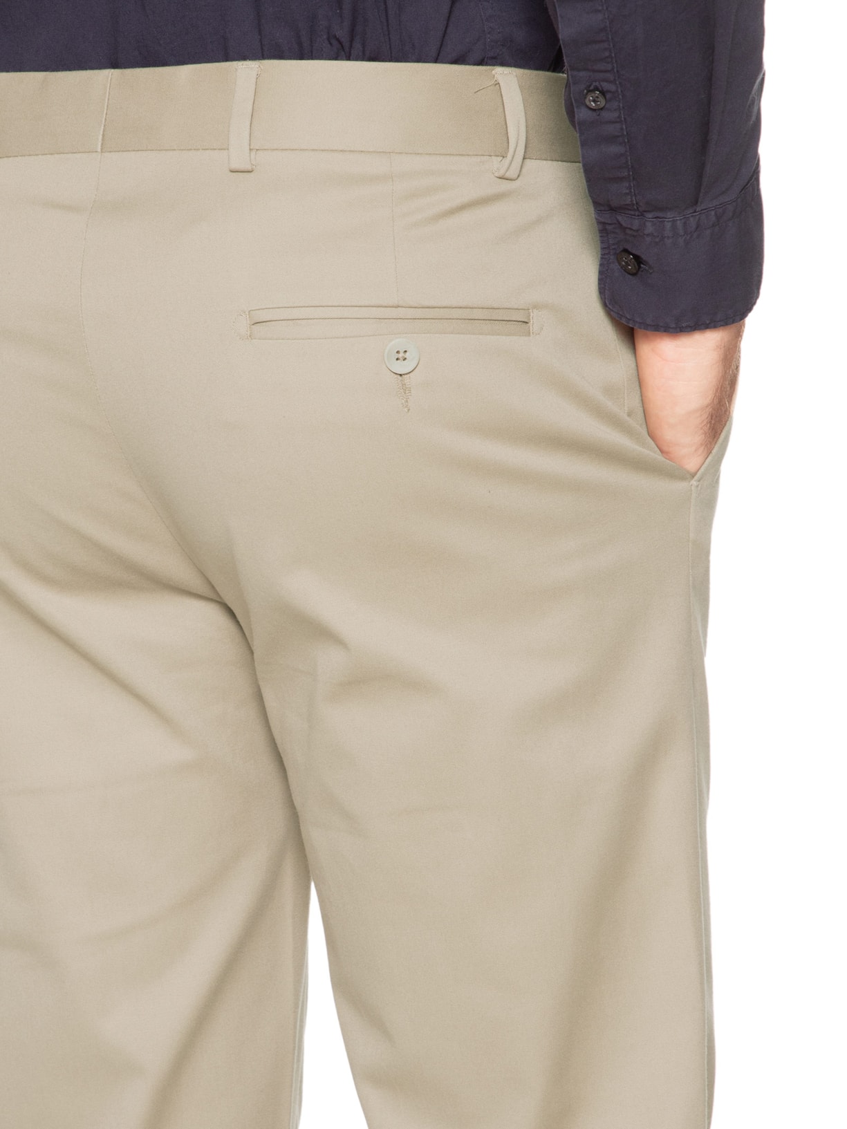 Calça Masculina Alfaiataria Algodão Elastano Bege Paramount Alfaiataria