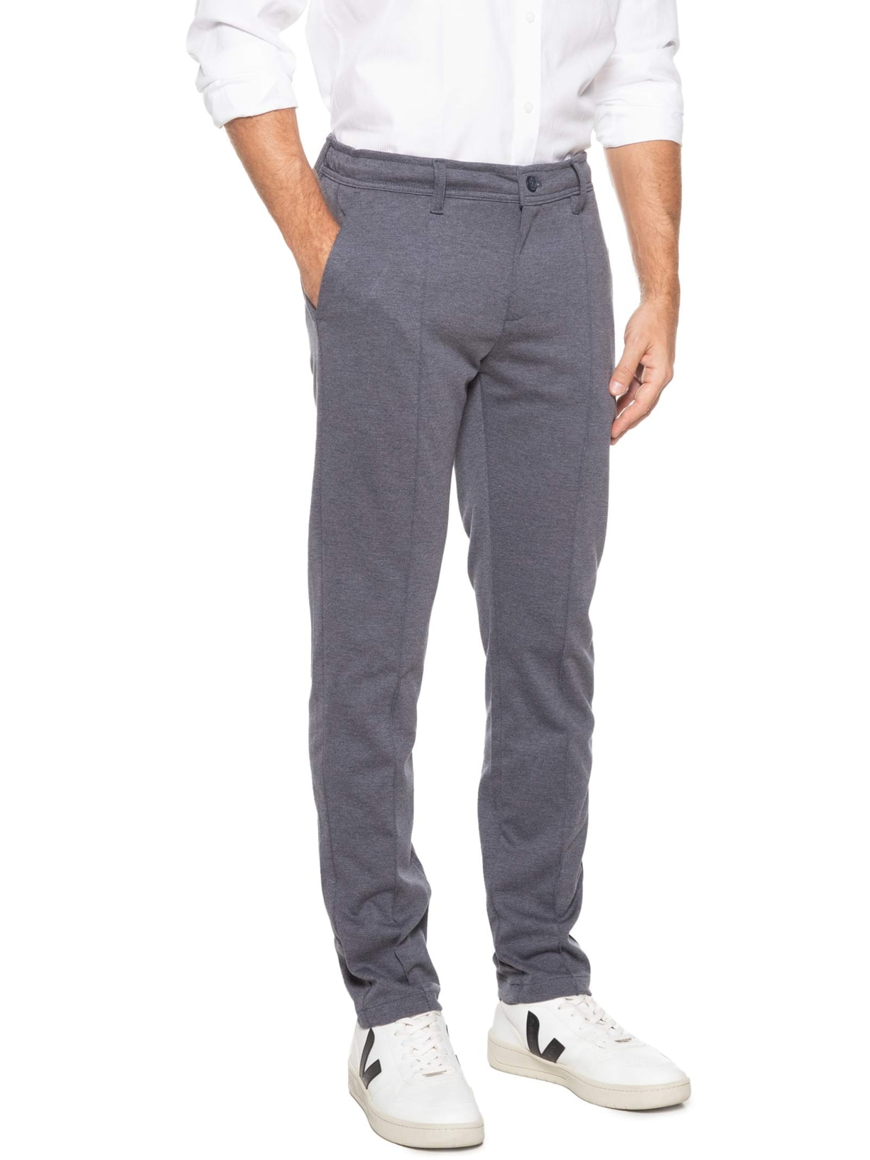 Calça Masculina Alfaiataria Comfy Slim Cinza '2 Essential