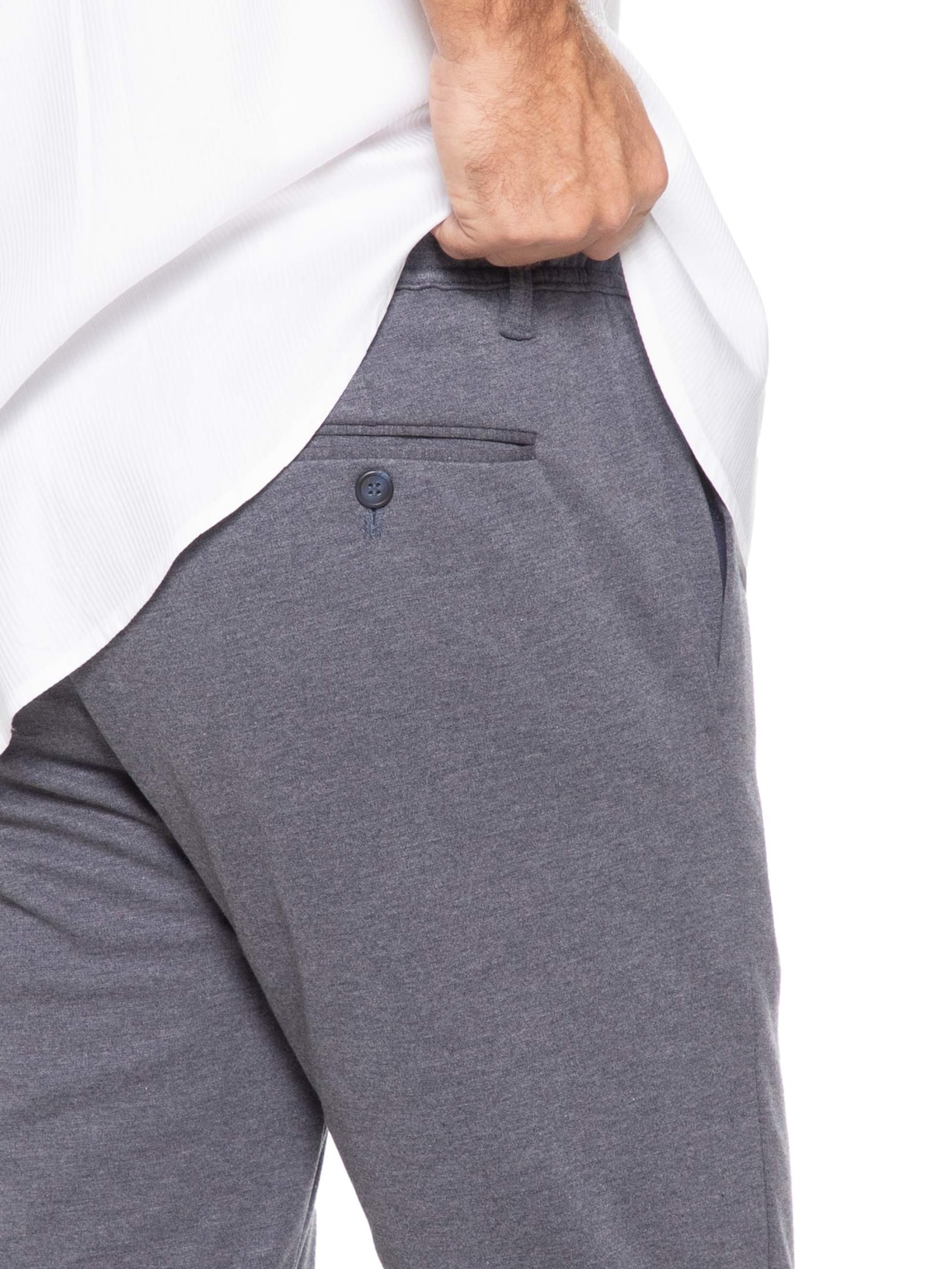 Calça Masculina Alfaiataria Comfy Slim Cinza '2 Essential