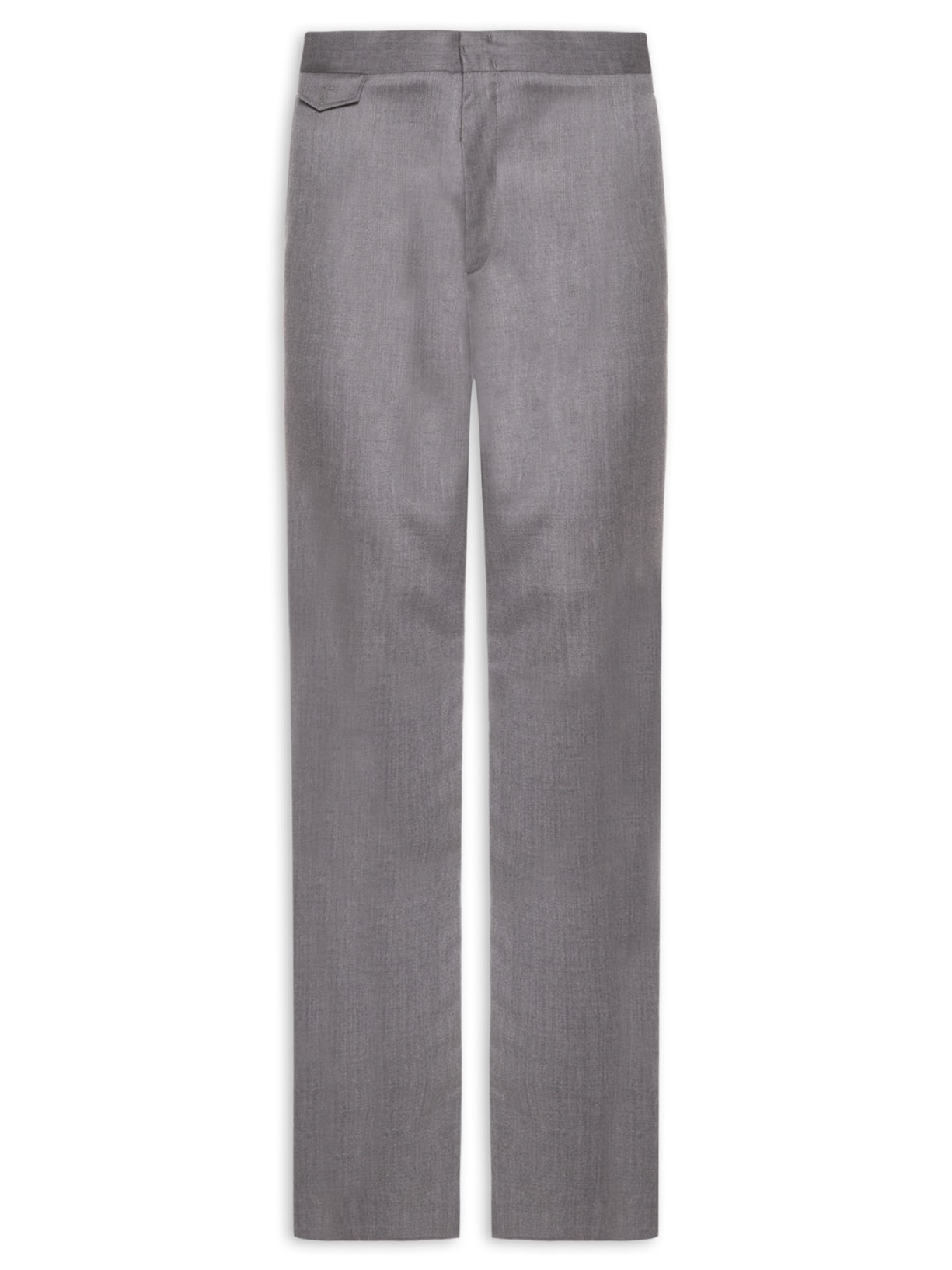 Calça Masculina Alfaiataria Cós Regular Bolso Portinhola Em Lã Cinza Ricardo Almeida