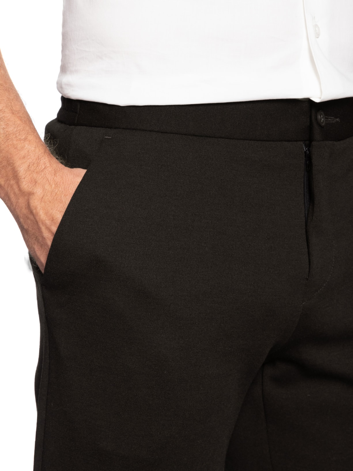 Calça Masculina Alfaiataria Malha Italiana 1/2 Marrom Paramount Alfaiataria