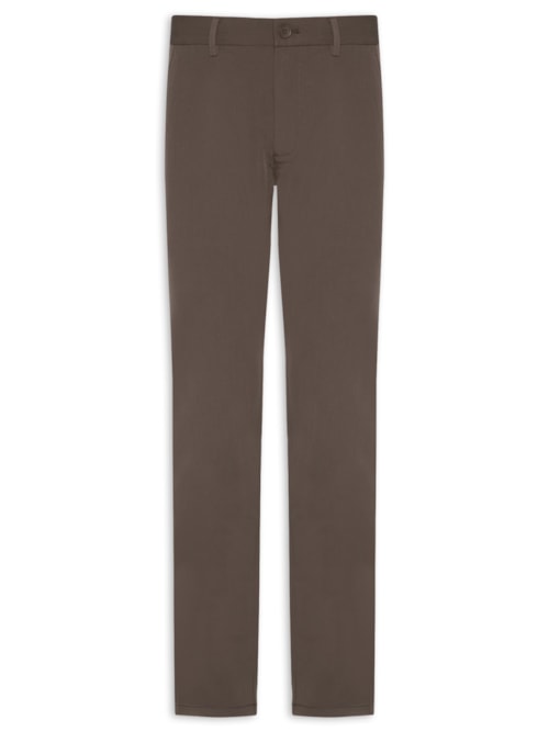 Calça Masculina Alfaiataria Moderna Reta – Marrom