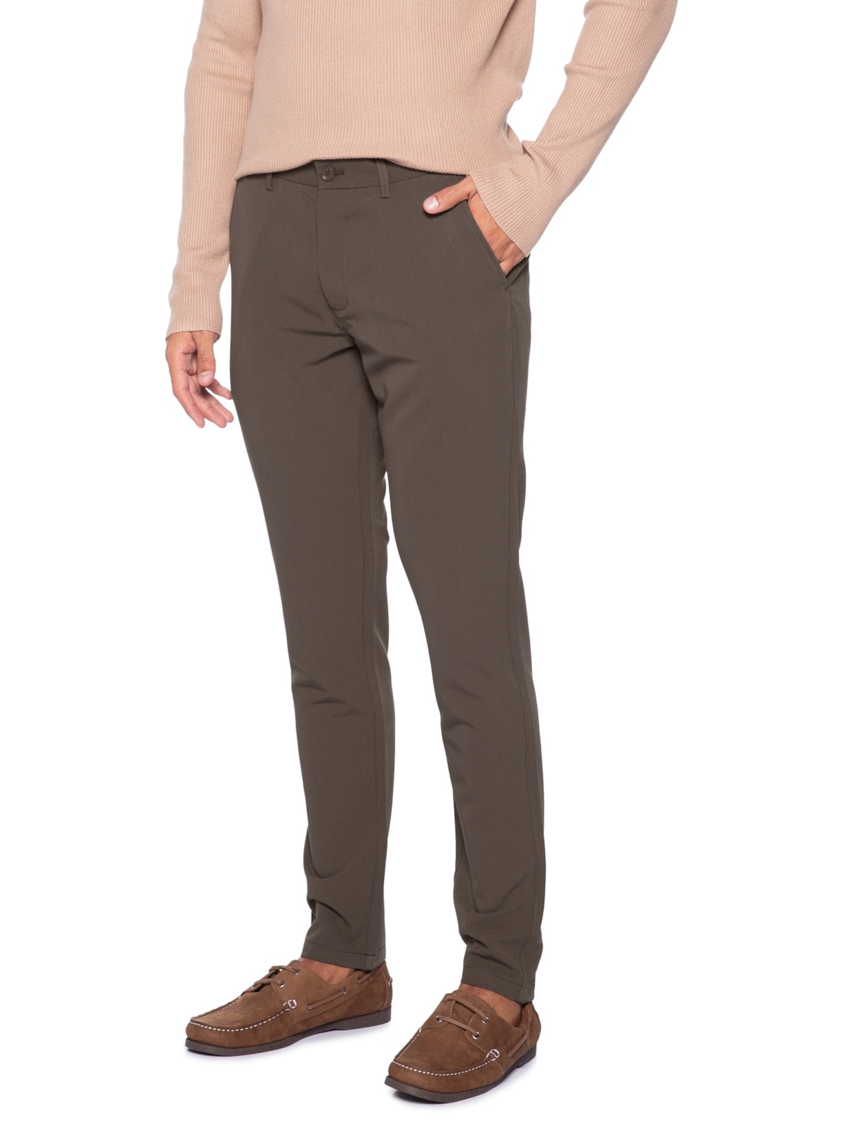 Calça Masculina Alfaiataria Moderna Reta – Marrom '2 Essential