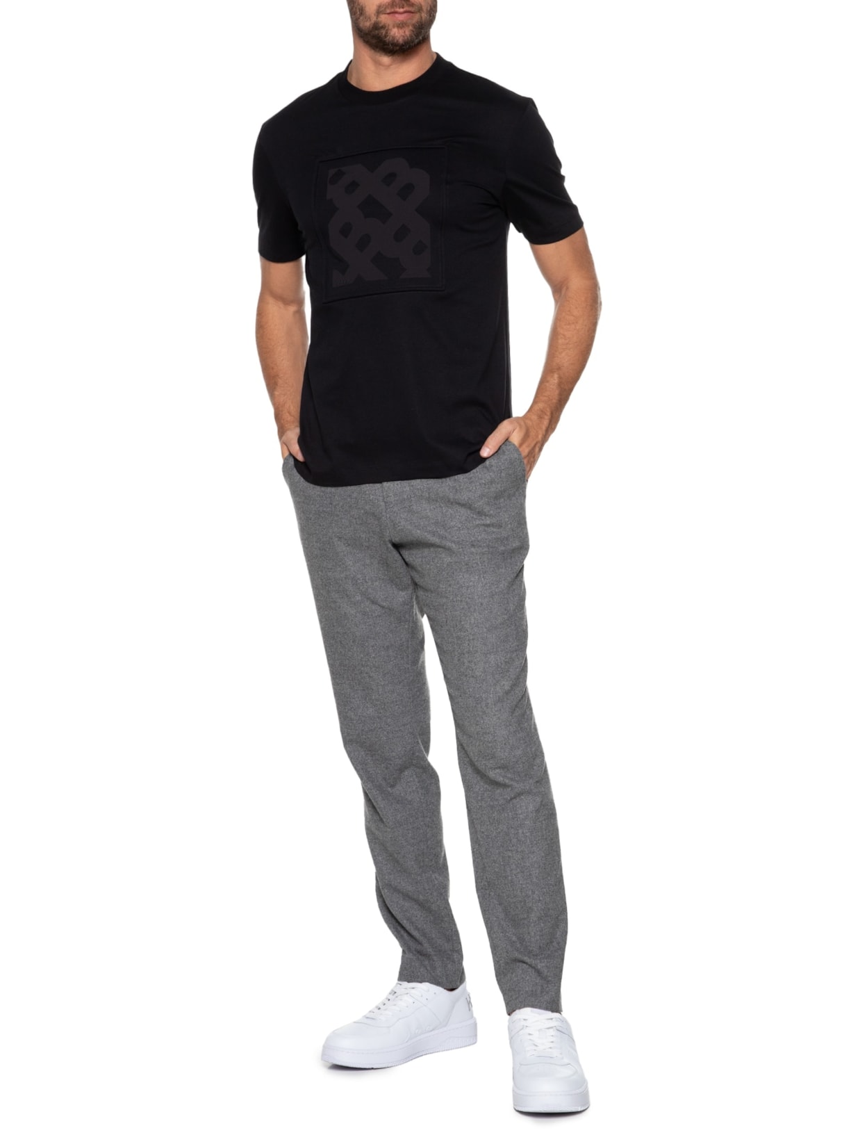 Calça Masculina Alfaiataria P-Genius Cinza Boss