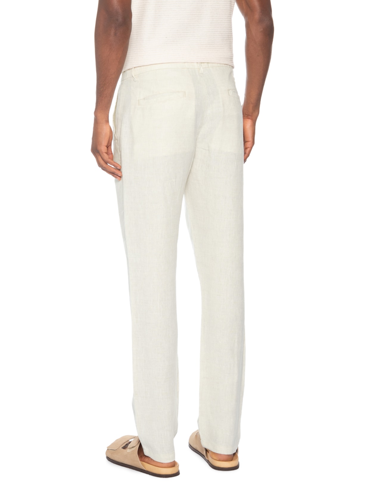 Calça Masculina Alfaiataria Puro Linho Off White Pineapple