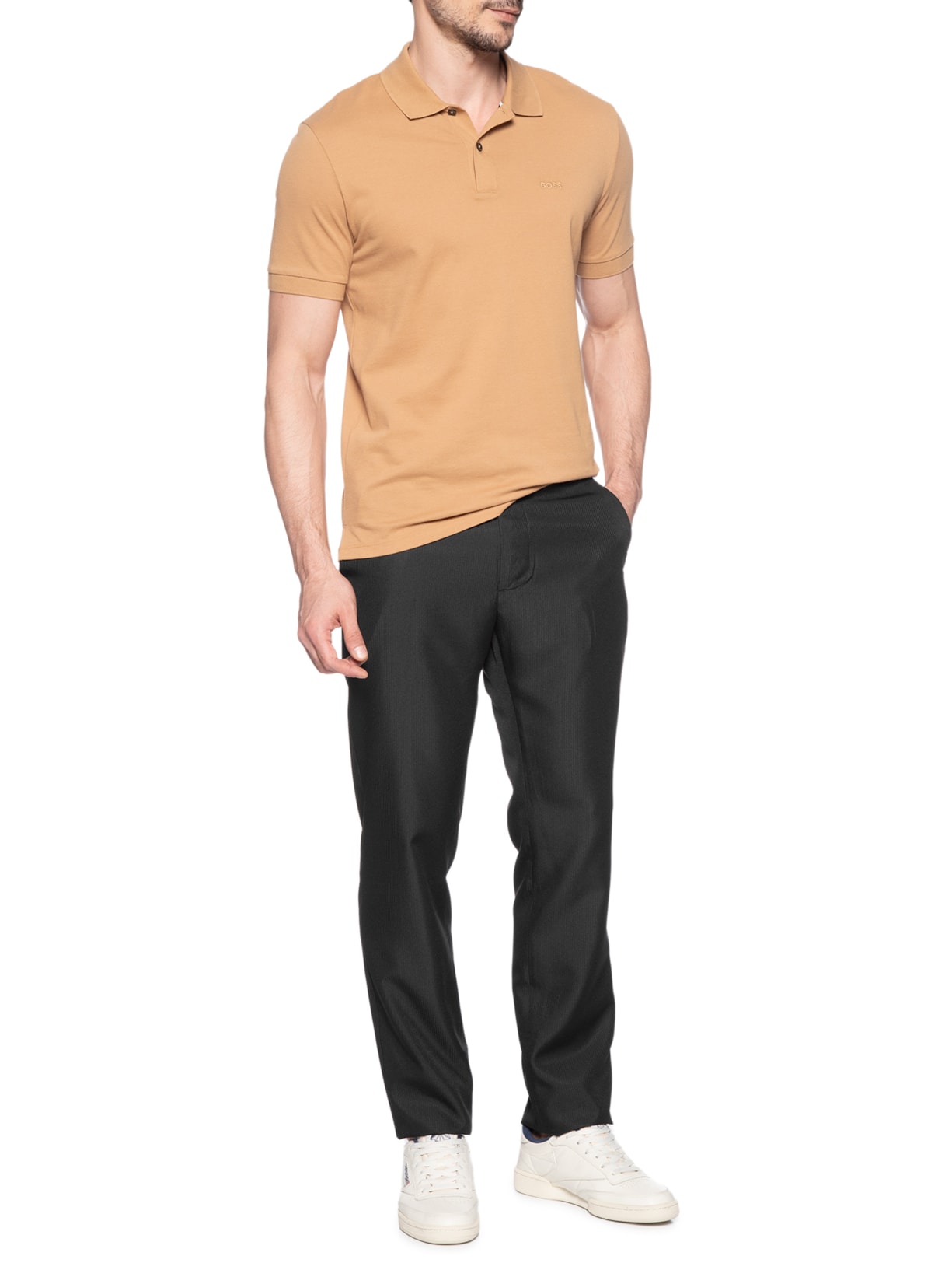 Calça Masculina Alfaiataria Relevo Preto '2 Essential