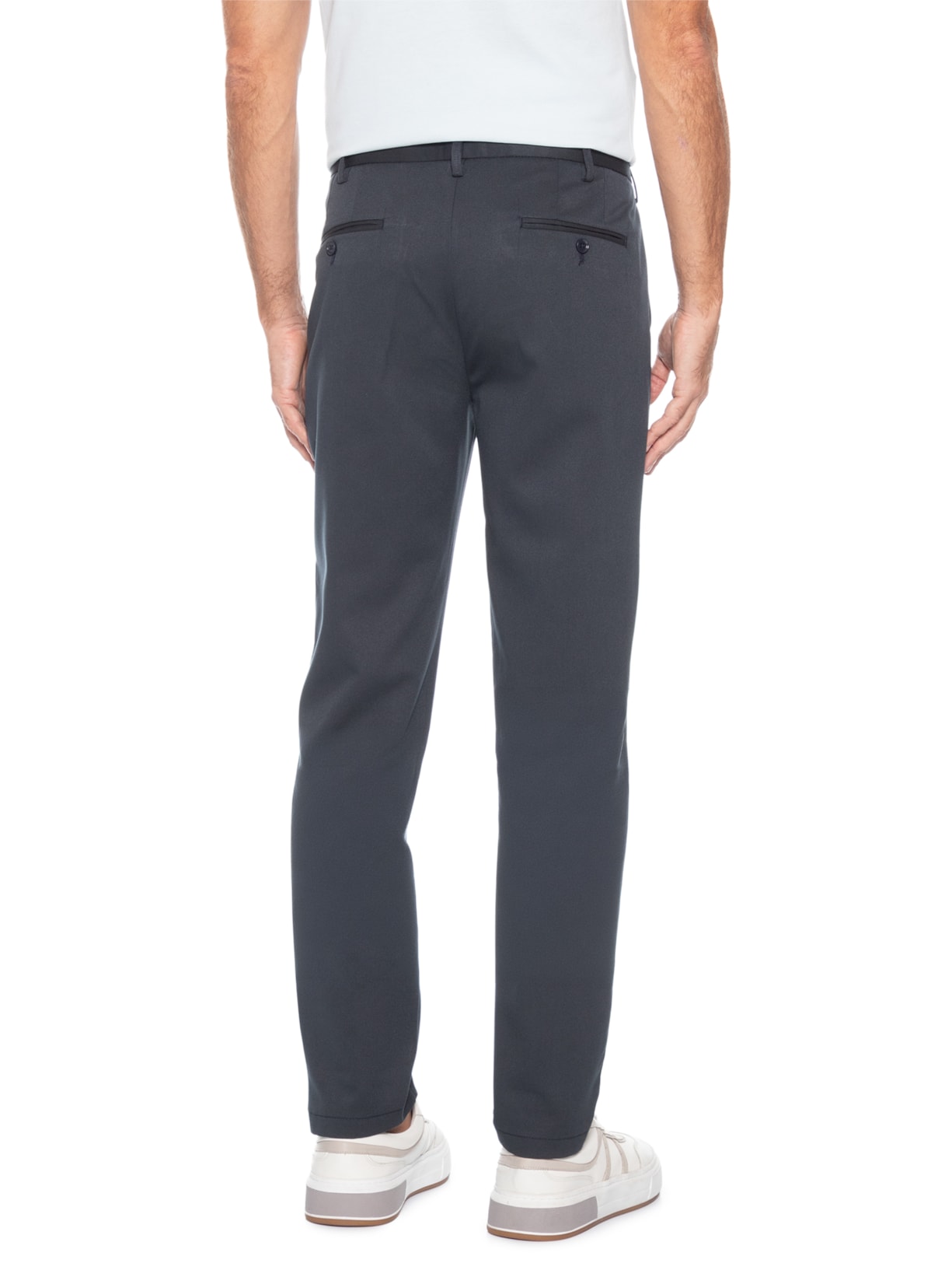 Calça Masculina Alfaiataria Reta Azul '2 Essential