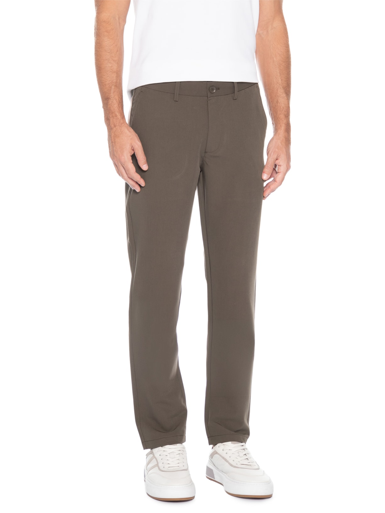 Calça Masculina Alfaiataria Reta Cinza '2Essential '2 Essential