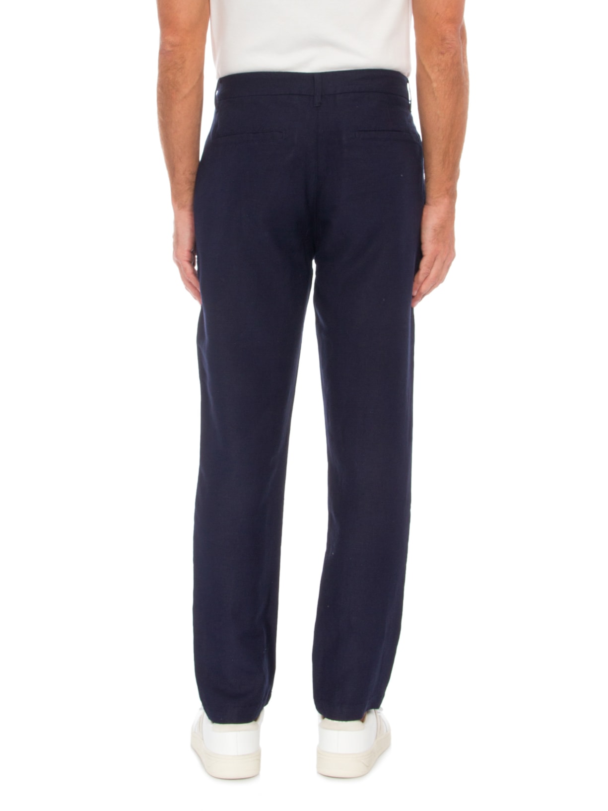Calça Masculina Alfaiataria Reta Fluid Linen Azul Osklen