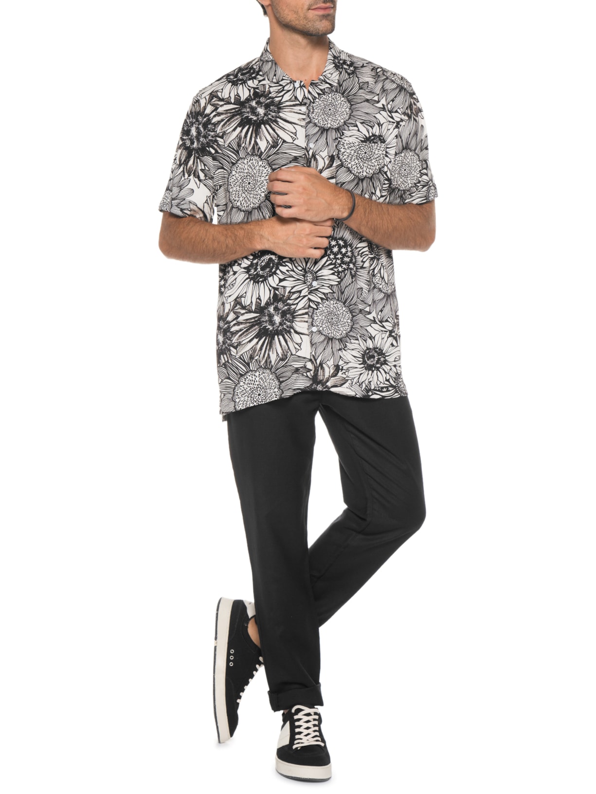 Calça Masculina Alfaiataria Reta Fluid Linen Preto Osklen