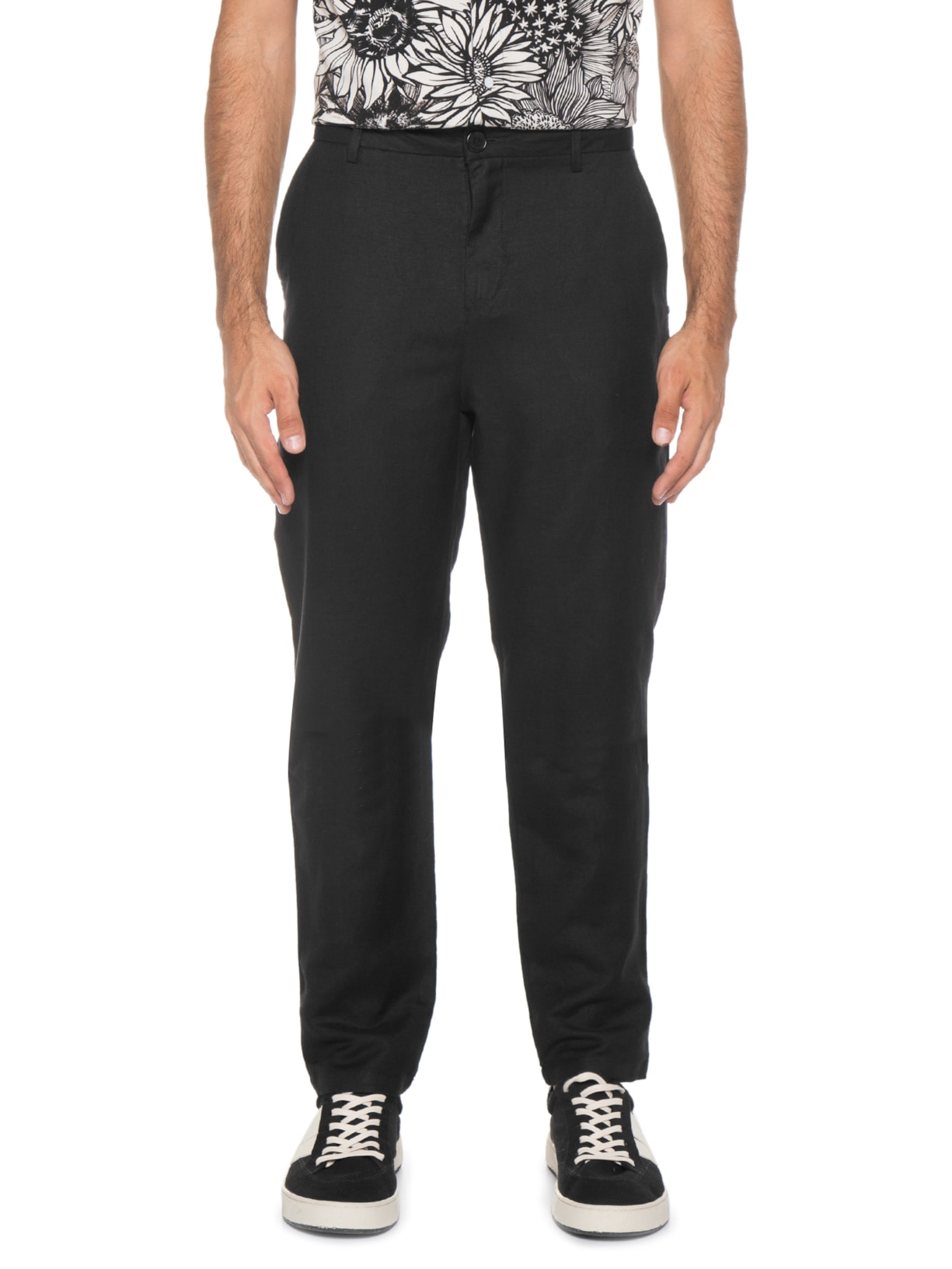 Calça Masculina Alfaiataria Reta Fluid Linen Preto Osklen