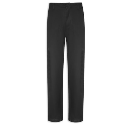 Calça Masculina Alfaiataria Reta Fluid Linen - Preto