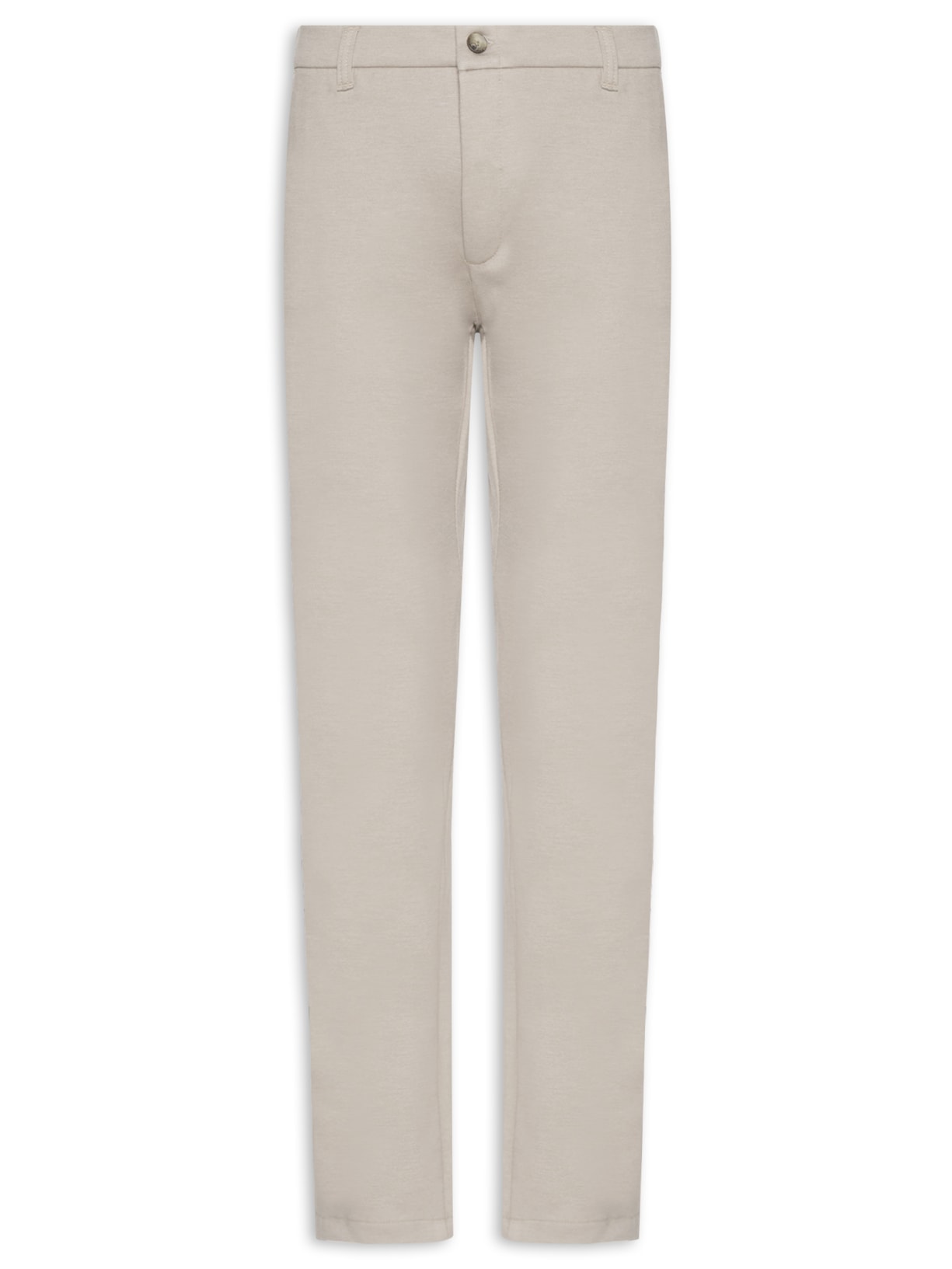 Calça Masculina Alfaiataria Slim Fit em Malha - Bege