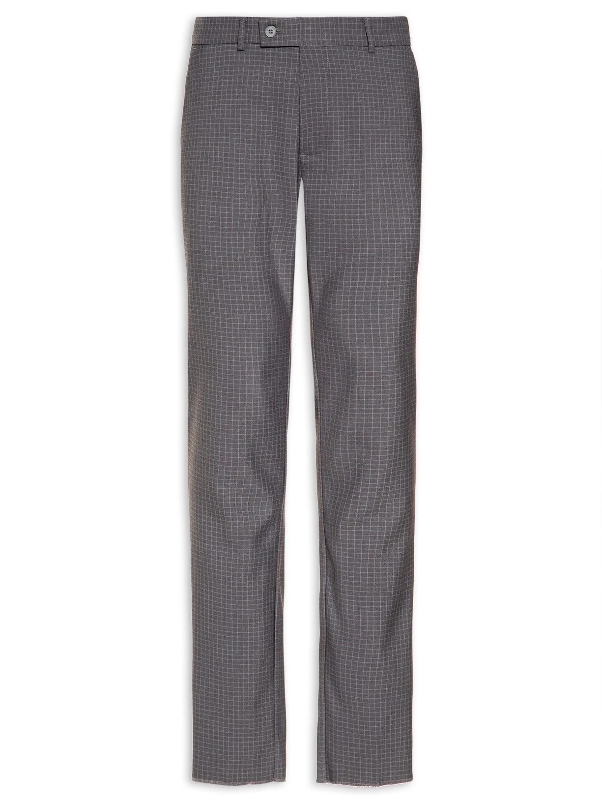 Calça Masculina Alfaiataria Xadrez - Cinza