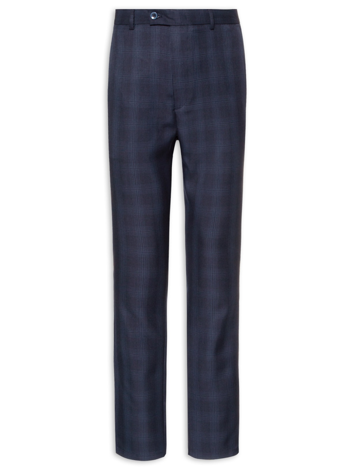 Calça Masculina Alfaiataria Xadrez Reta - Azul