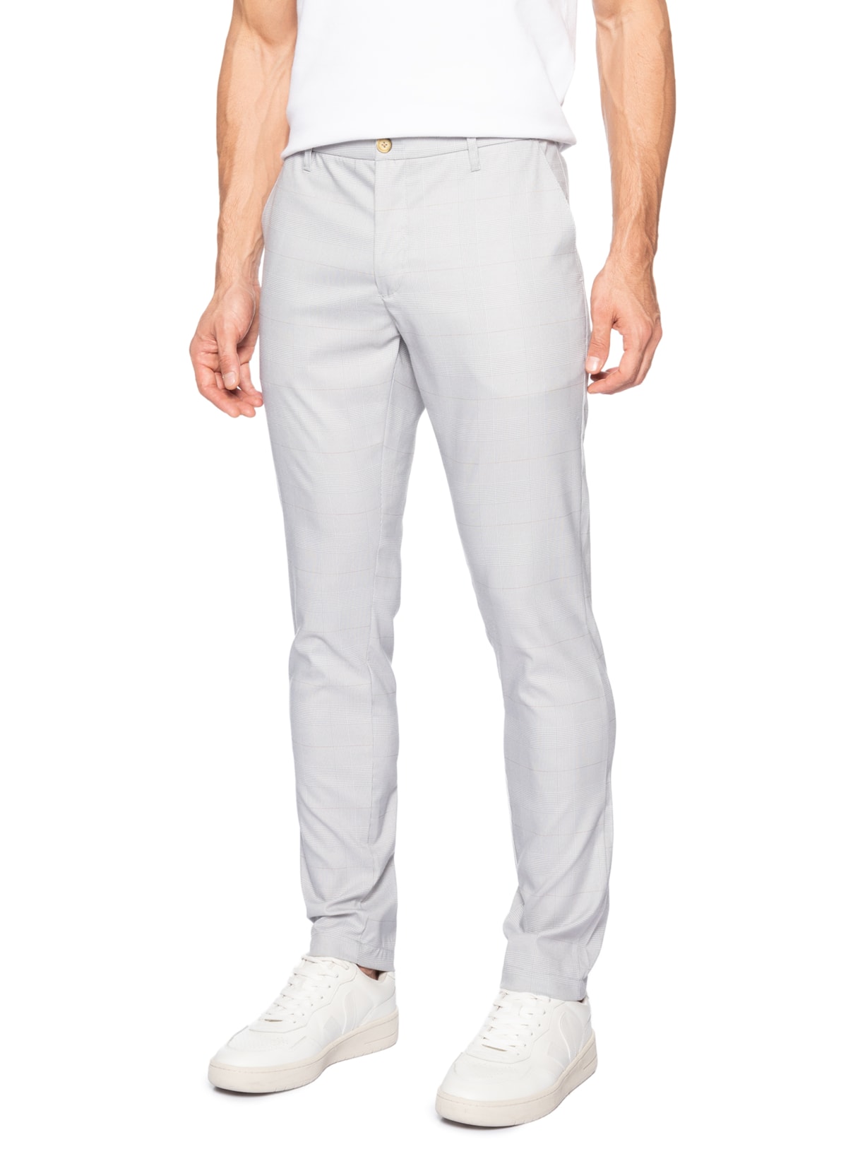 Calça Masculina Alfaitaria Elástico Cinza Sergio K