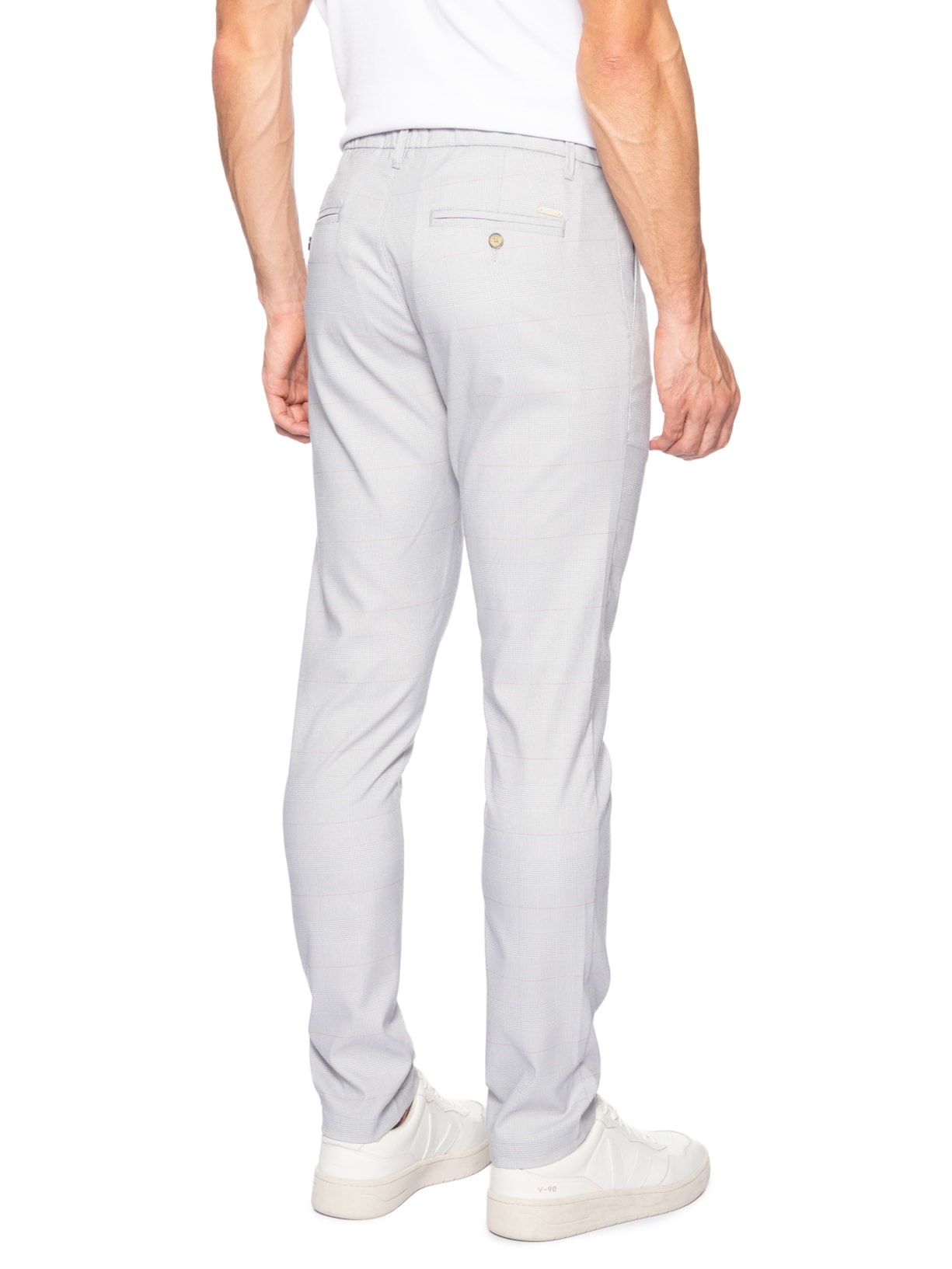 Calça Masculina Alfaitaria Elástico Cinza Sergio K