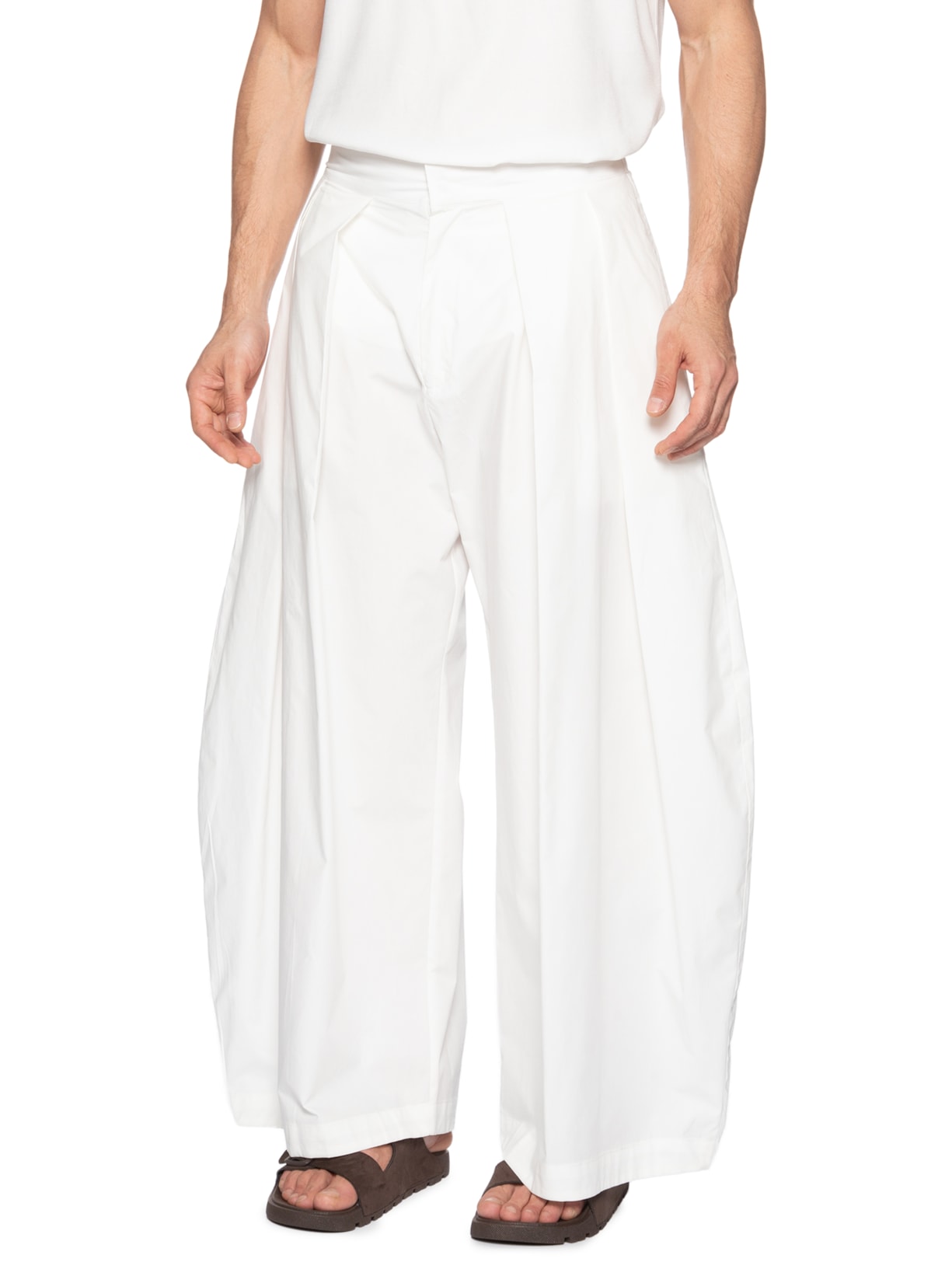 Calça Masculina Algodão Max Pregas Branco Handred