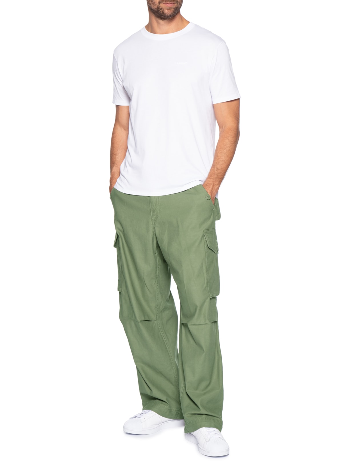 Calça Masculina Baggy Field Cargo Sarja Verde Levi's