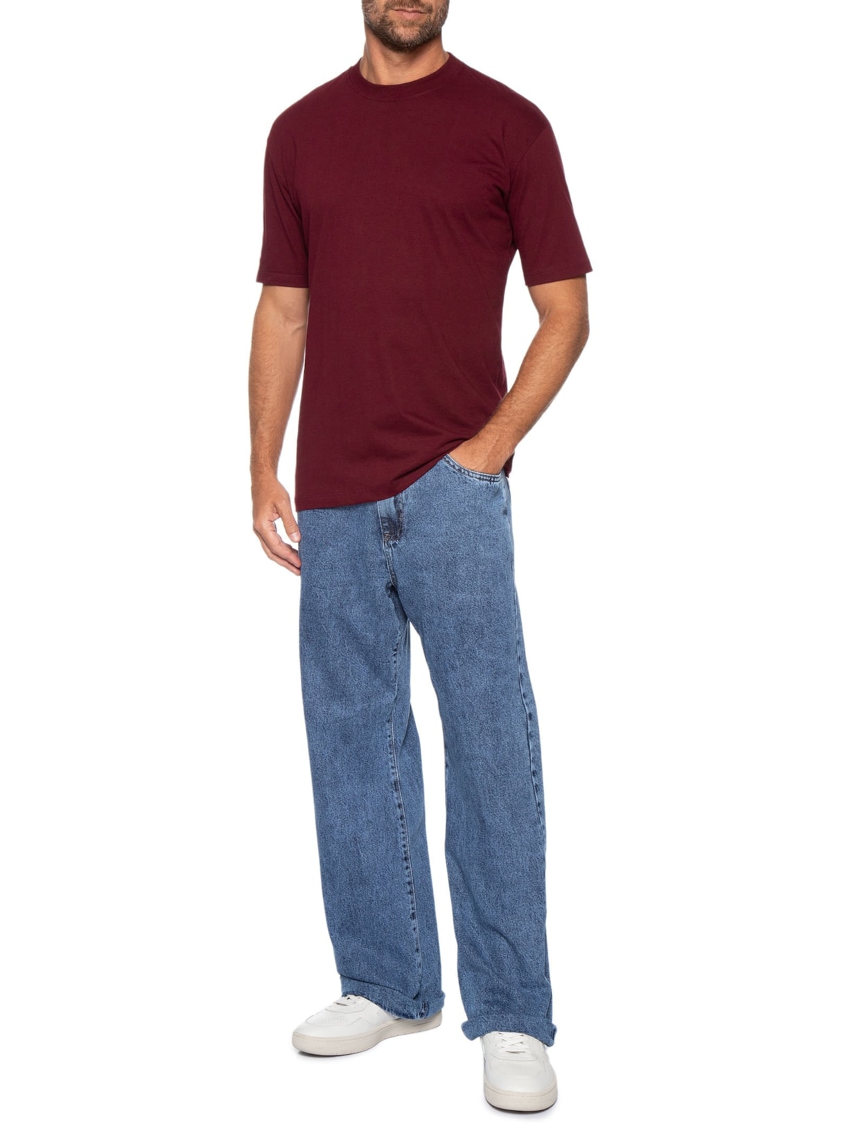 Calça Masculina Baggy Jeans Azul Basiq Men