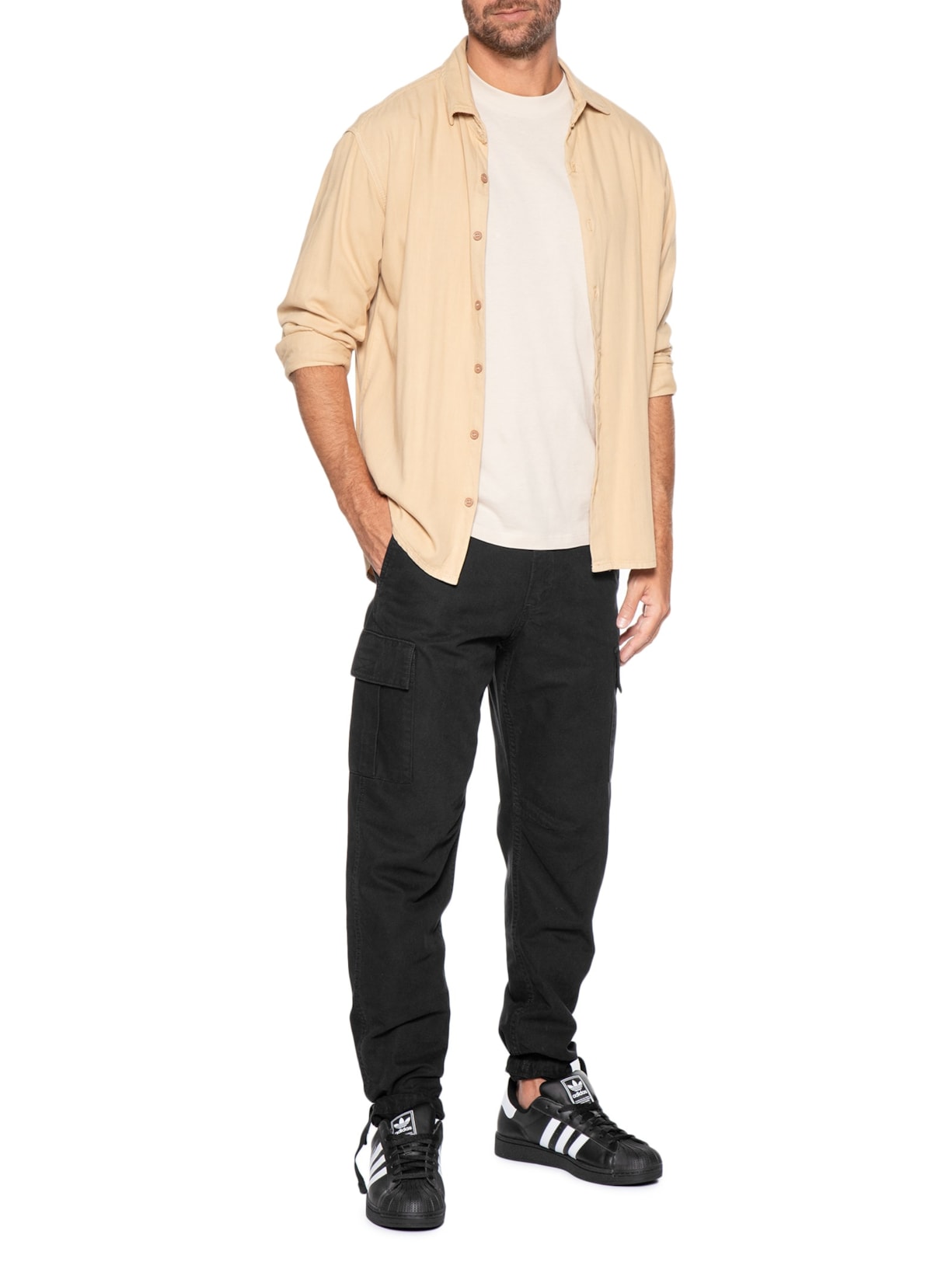 Calça Masculina Barkley Cargo Preto Jack & Jones