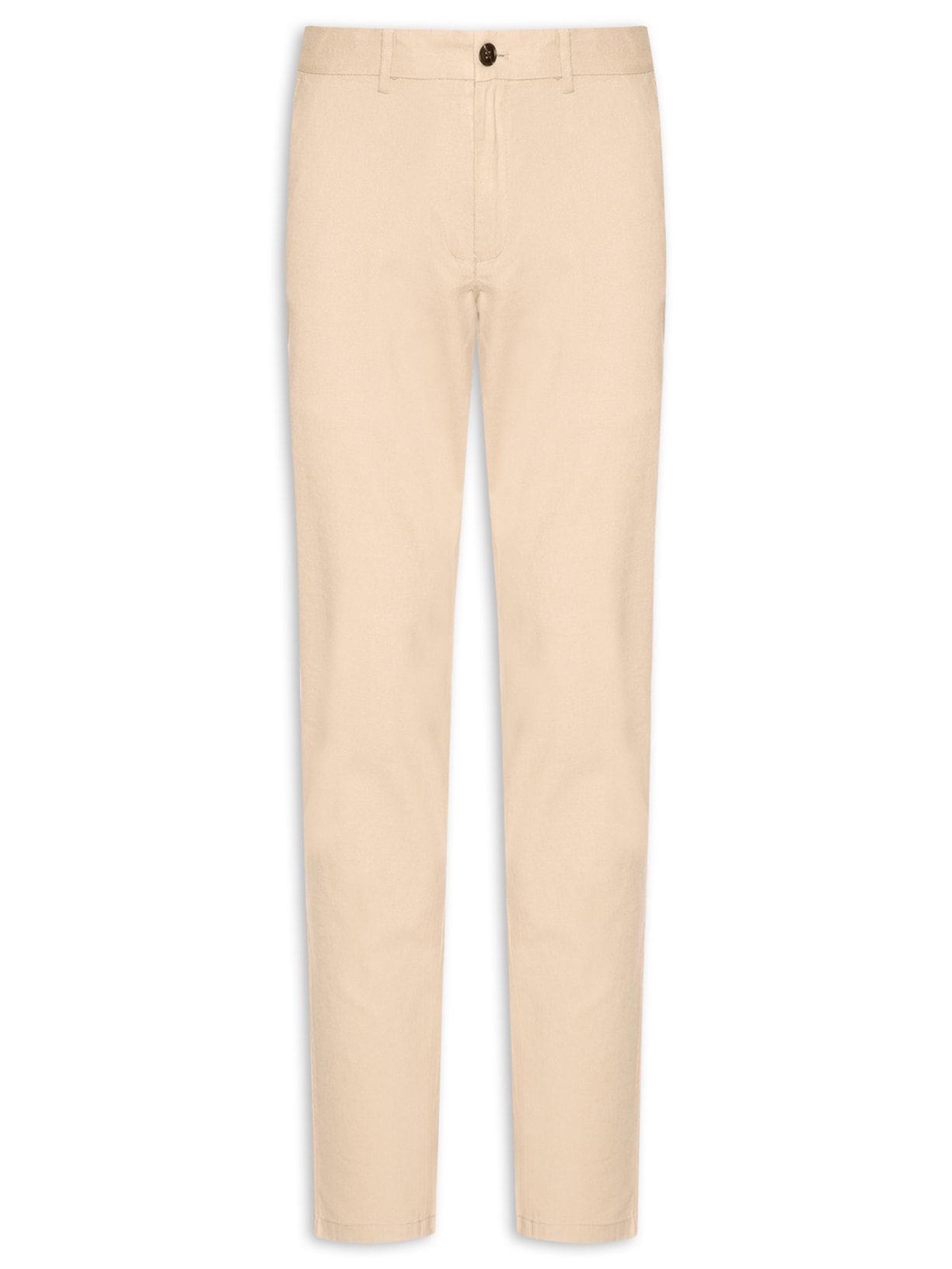 Calça Masculina Blend Linho Casual Reta – Bege