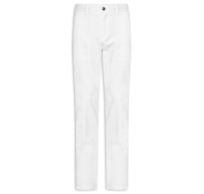 Calça Masculina Blend Linho Casual Reta – Branco