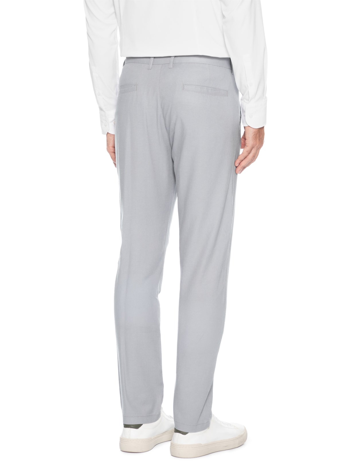 Calça Masculina Blend Linho Reta Cinza '2 Essential