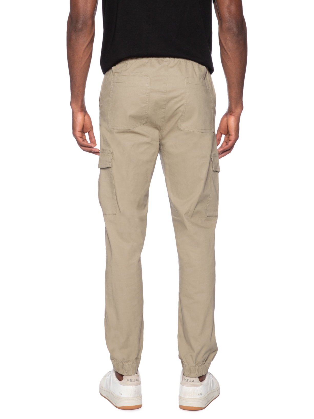 Calça Masculina Bolso Cargo Bege  Basiq Men
