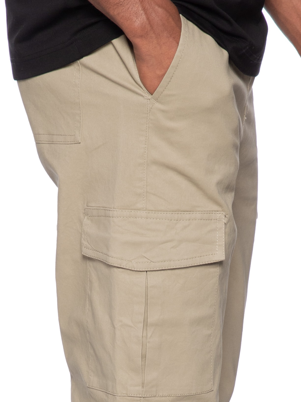 Calça Masculina Bolso Cargo Bege  Basiq Men