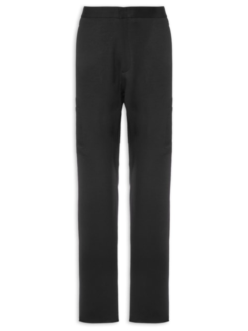 Calça Masculina Bolso Chapa Reta Em Malha - Preto