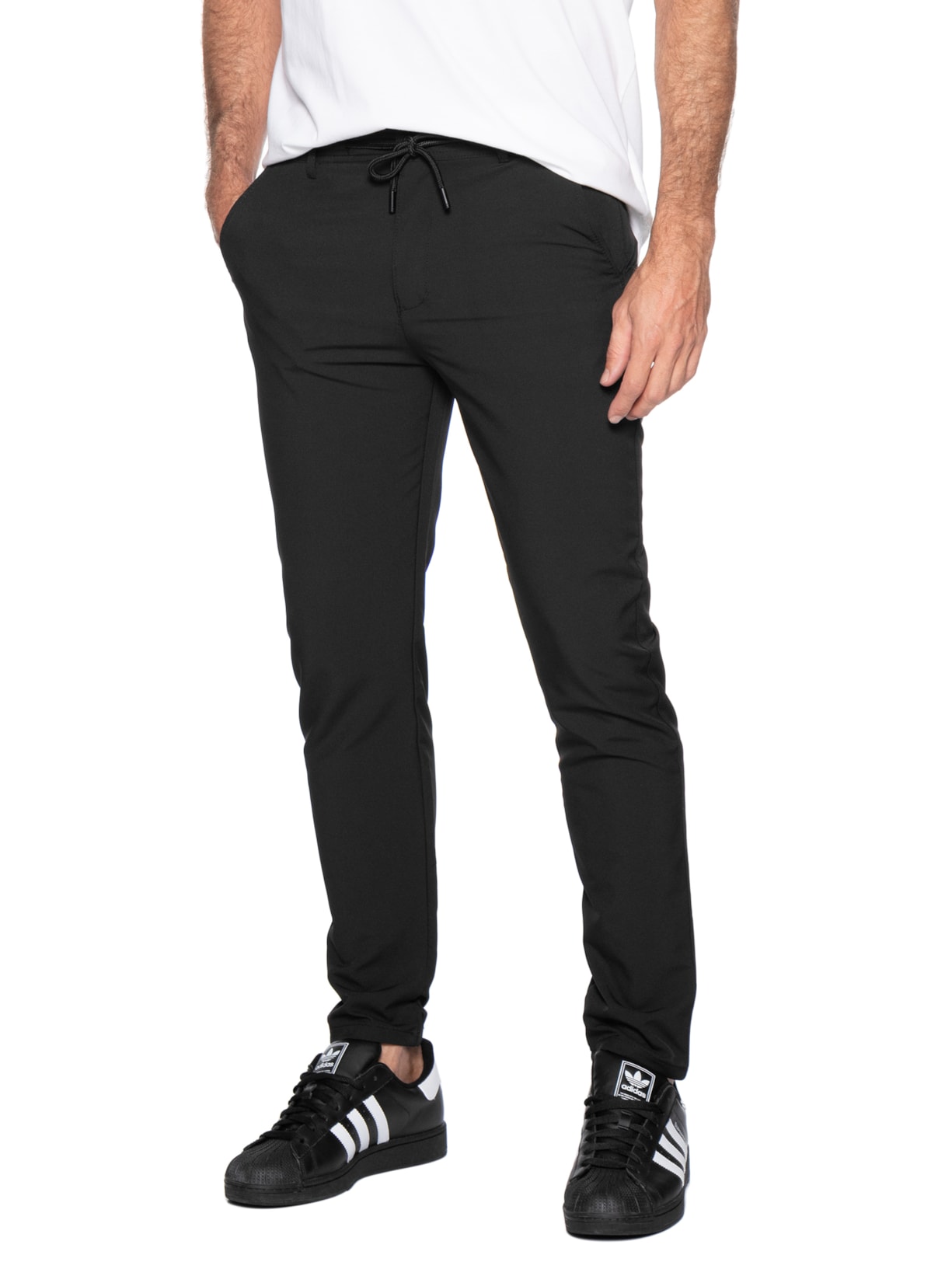 Calça Masculina Bolso Faca Slim Preto Basiq Men