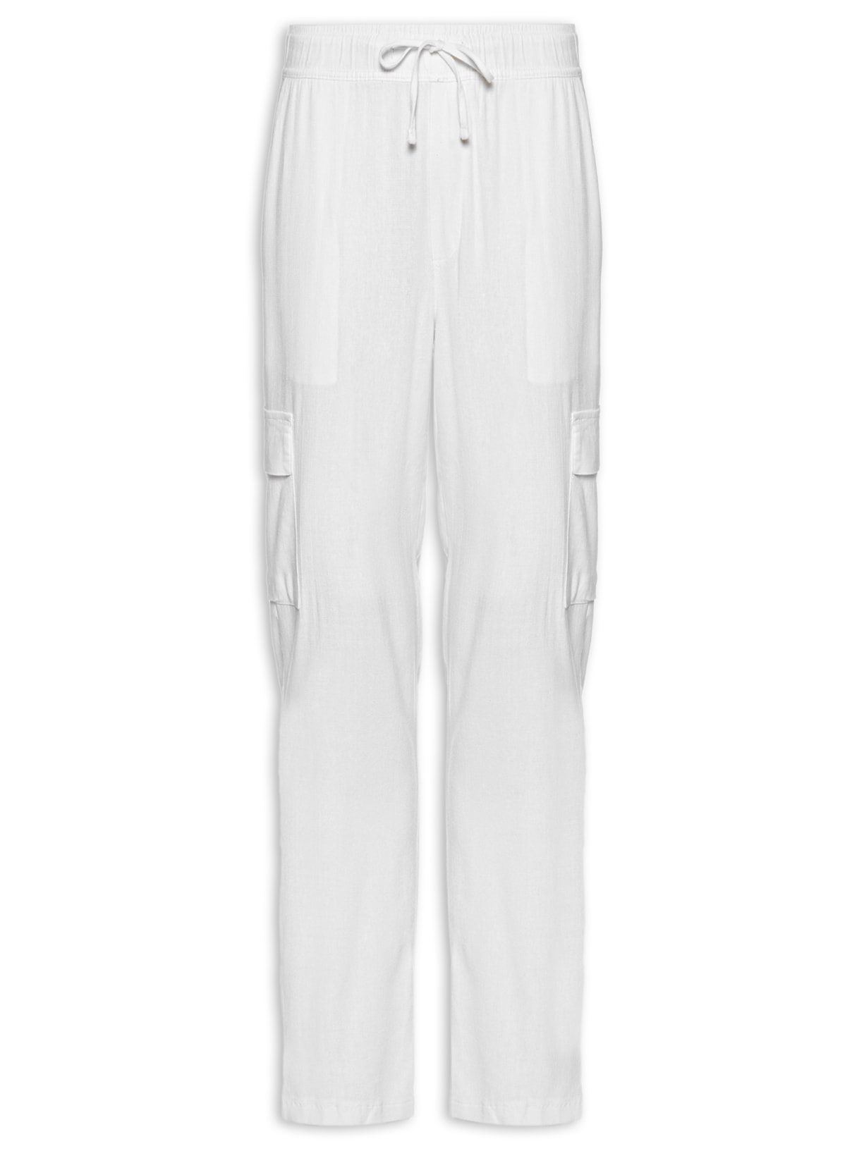 Calça Masculina Cargo Em Linho - Branco