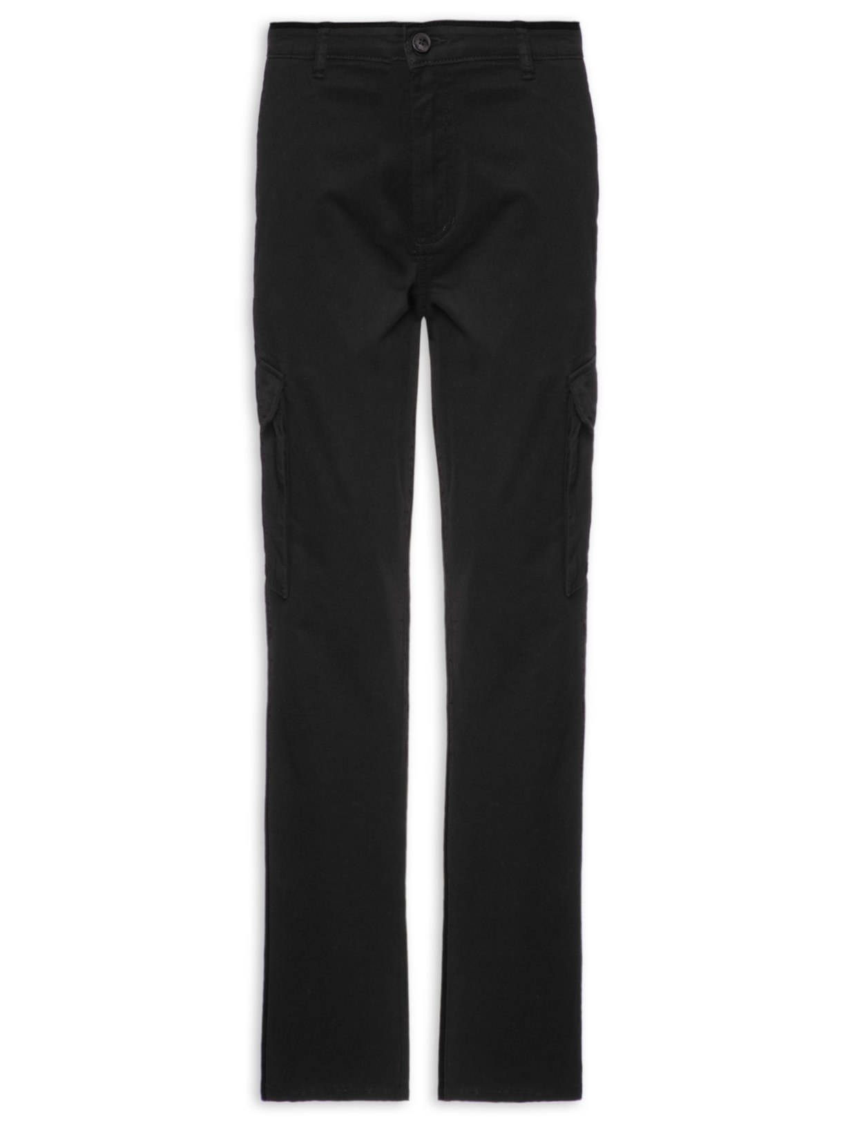 Calça Masculina Cargo Em Sarja - Preto