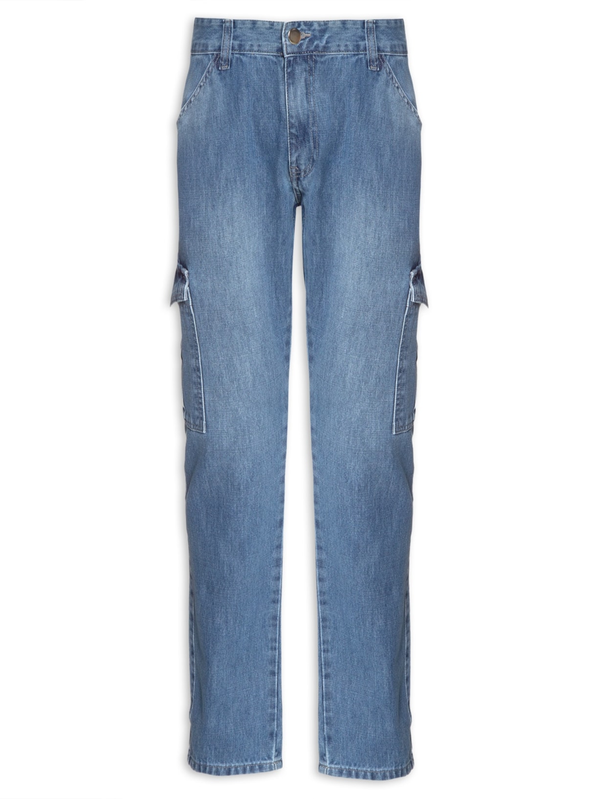 Calça Masculina Cargo Jeans - Azul