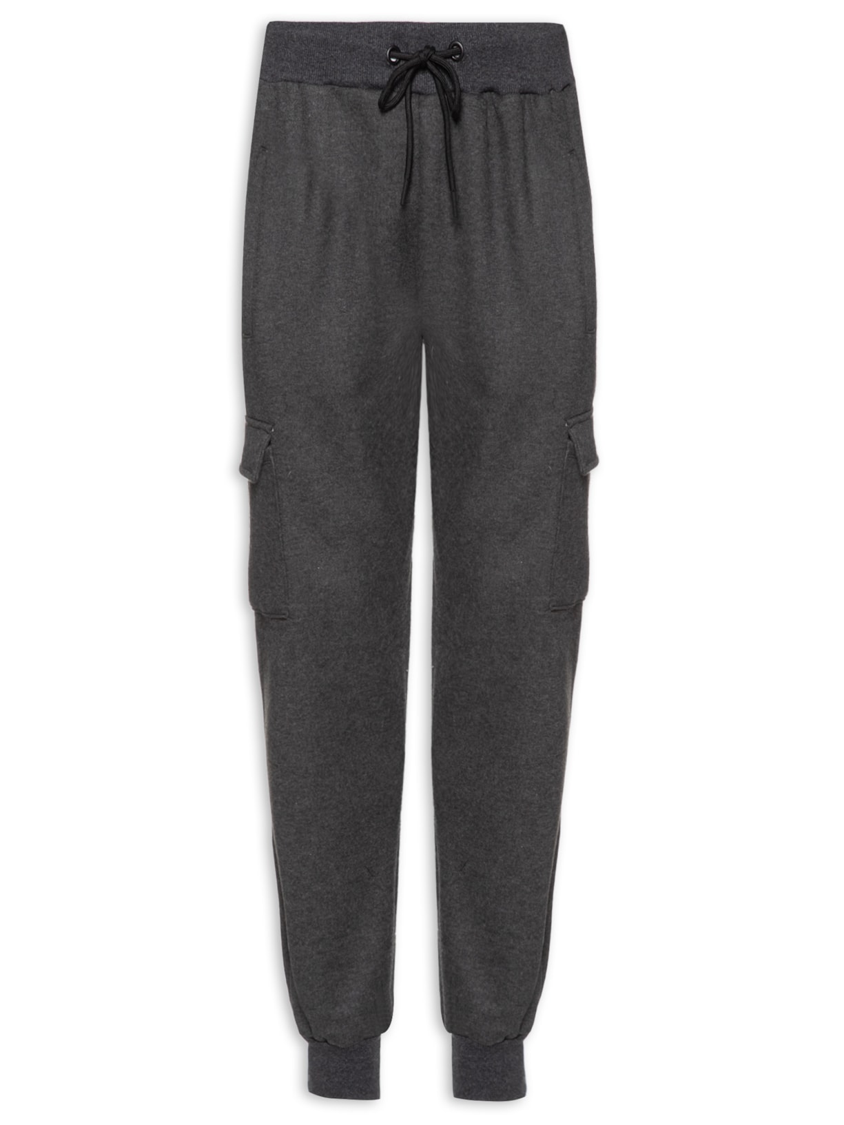 Calça Masculina Cargo Moletom - Cinza