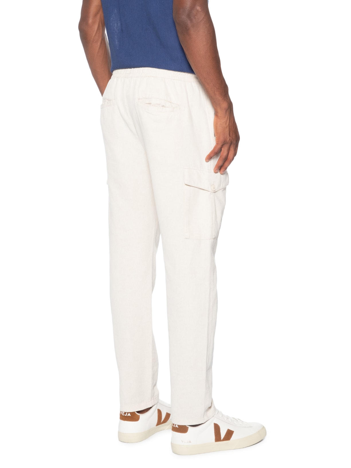 Calça Masculina Cargo Reta Off White Basiq Men