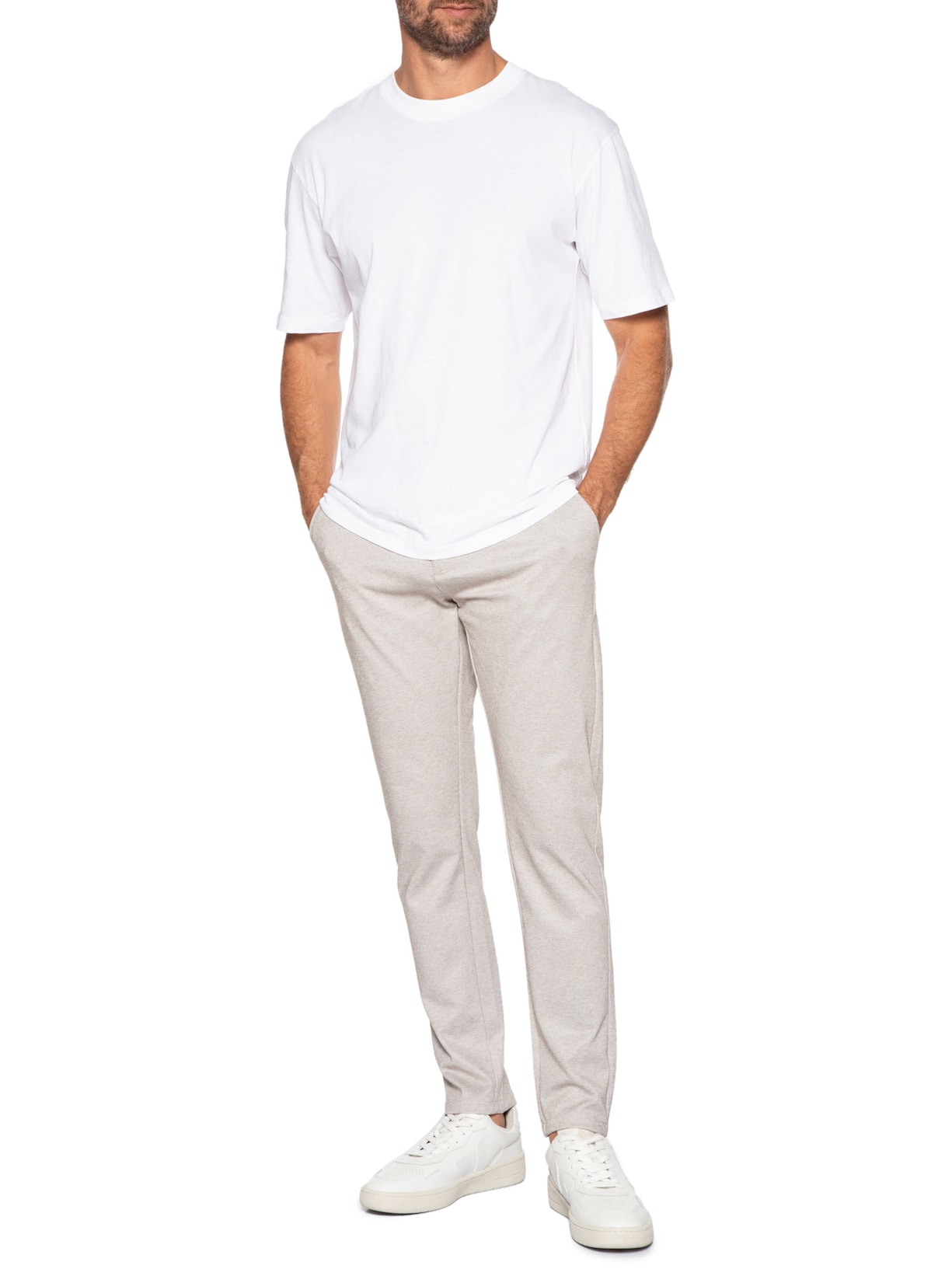 Calça Masculina Casual Cós Ajustável Bege '2 Essential