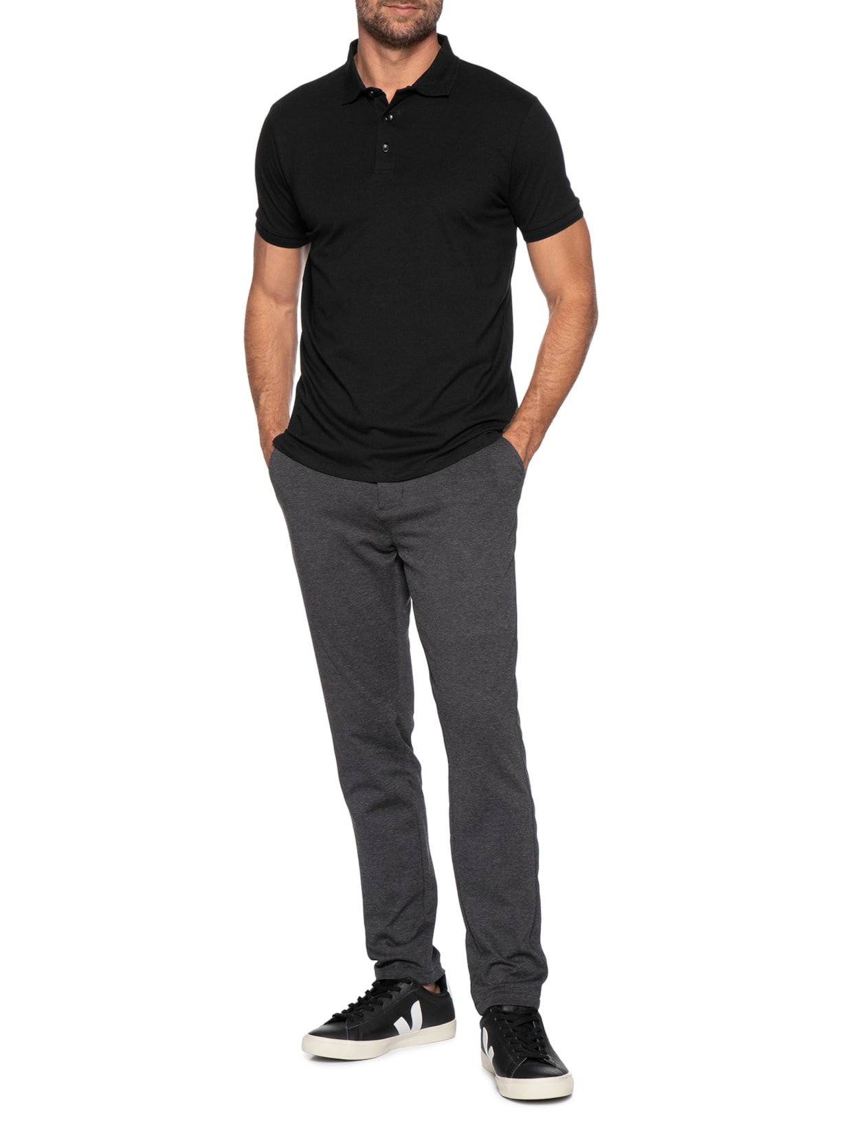 Calça Masculina Casual Cós Ajustável Cinza '2 Essential