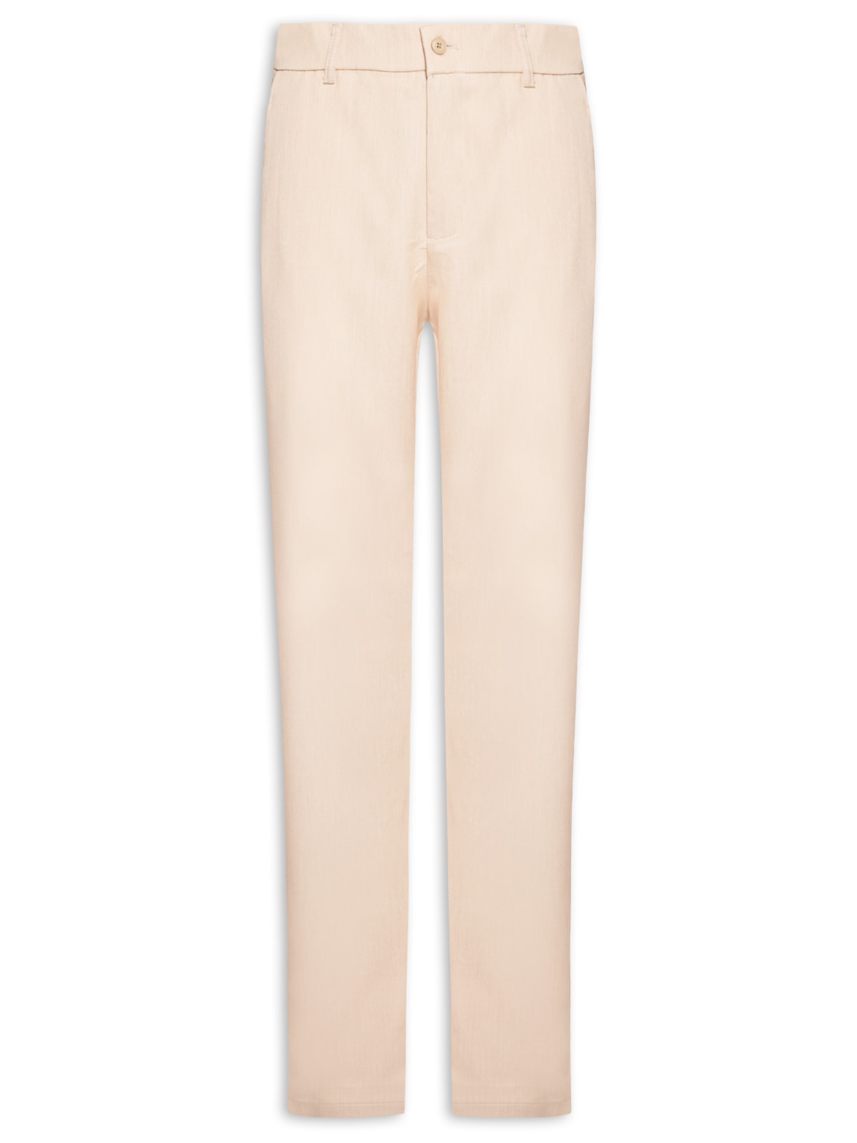 Calça Masculina Casual Cós Elástico Reta - Bege