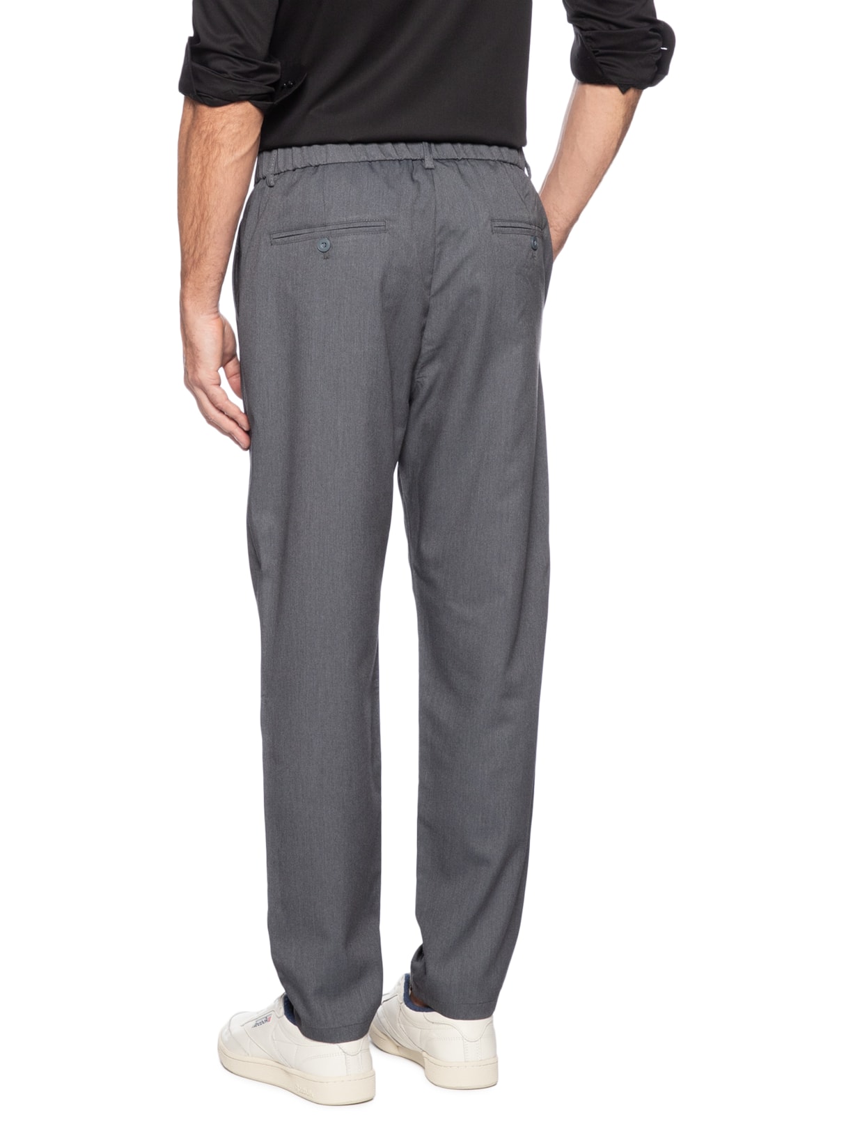 Calça Masculina Casual Cós Elástico Reta Cinza '2 Essential