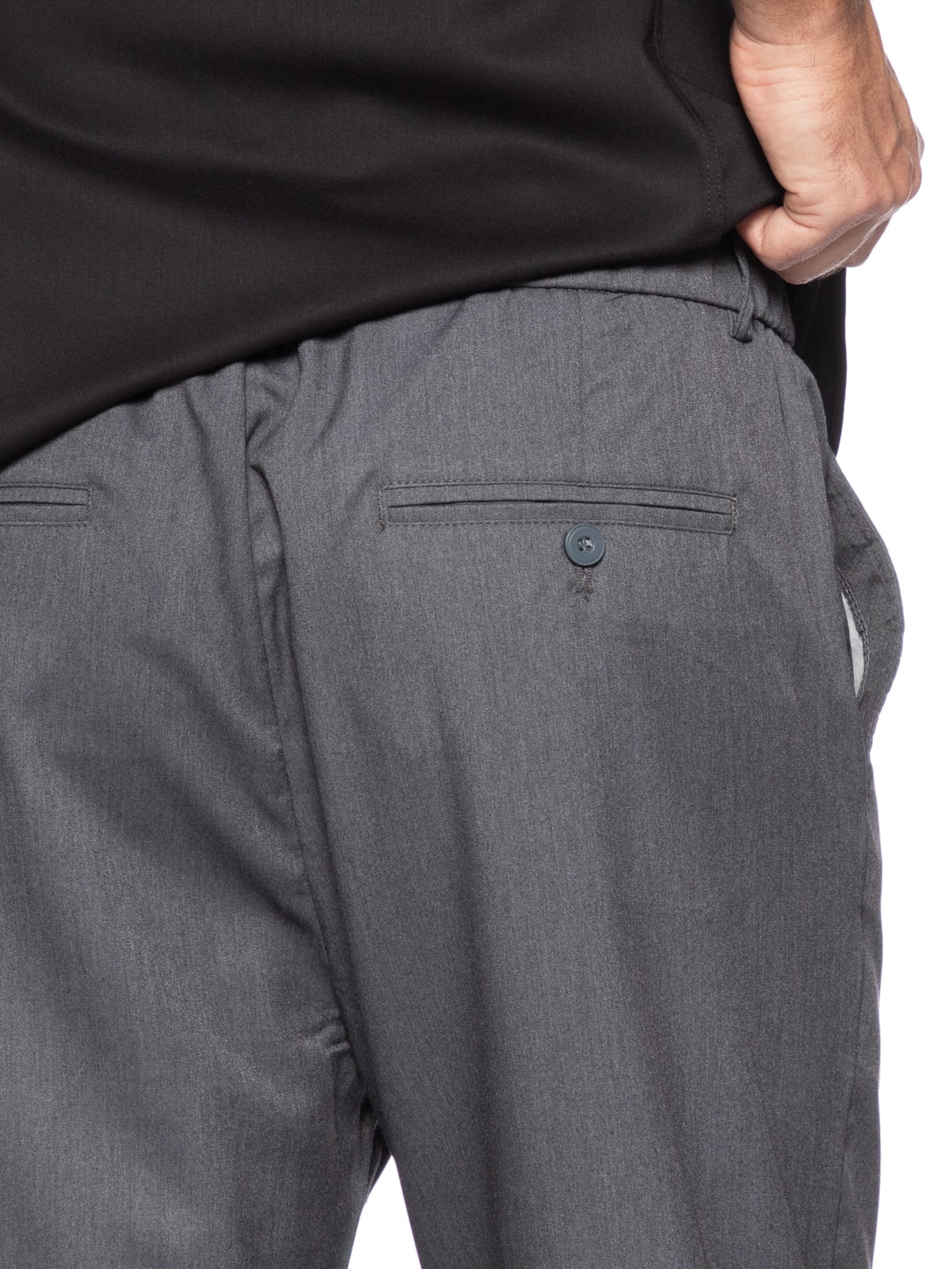 Calça Masculina Casual Cós Elástico Reta Cinza '2 Essential