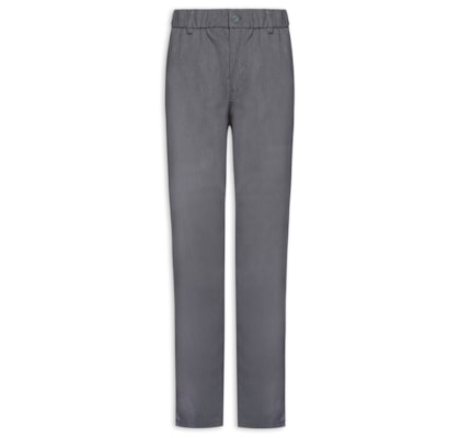 Calça Masculina Casual Cós Elástico Reta - Cinza