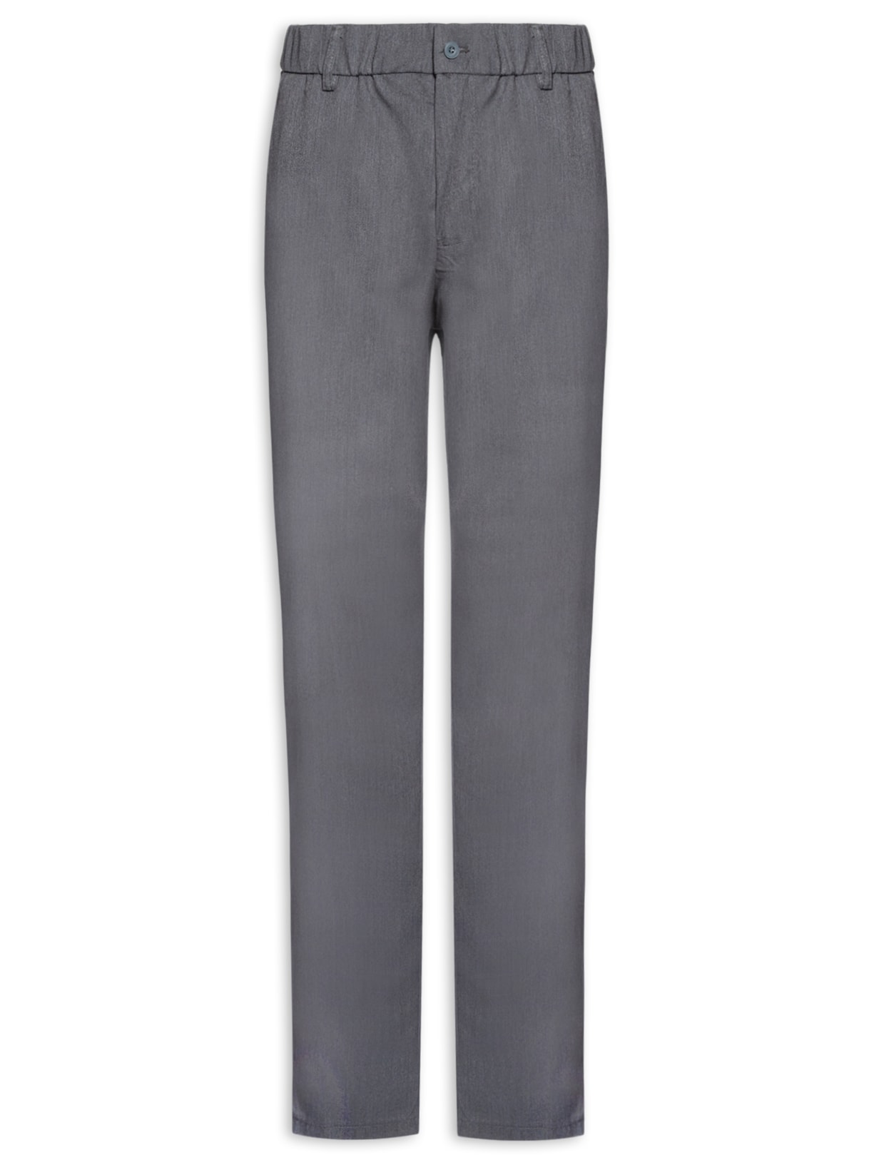 Calça Masculina Casual Cós Elástico Reta - Cinza